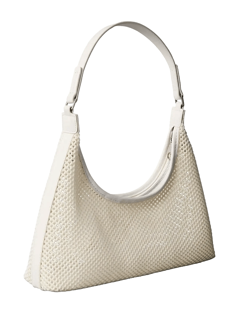 Calvin Klein - EMBLEM MESH SHOULDER BAG - hverdags stil - white alyssum - 2