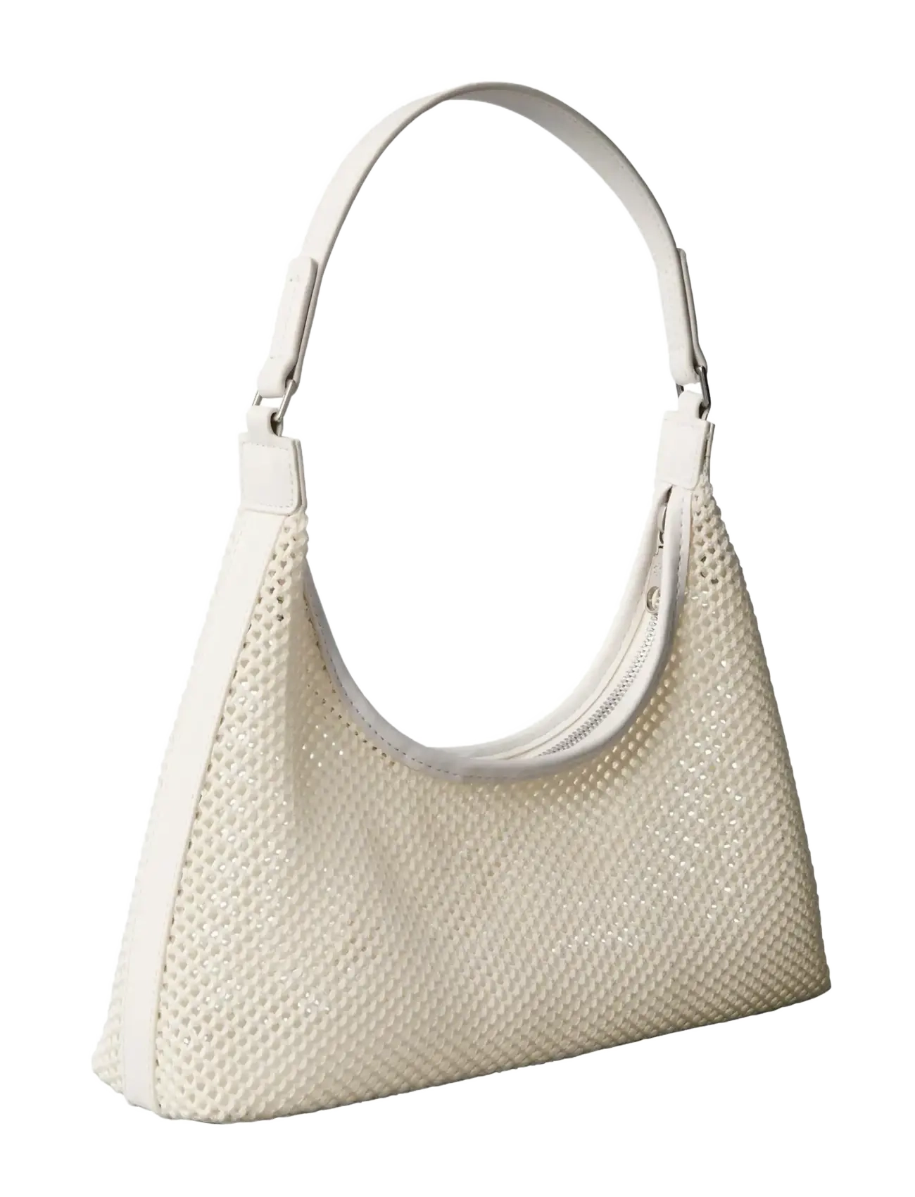 Calvin Klein - EMBLEM MESH SHOULDER BAG - vardagsstil - white alyssum - 2