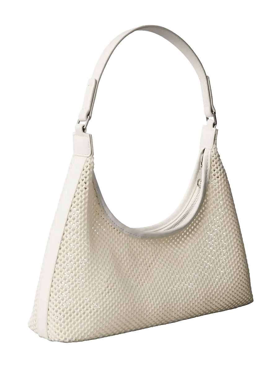 Calvin Klein - EMBLEM MESH SHOULDER BAG - vardagsstil - white alyssum - 2