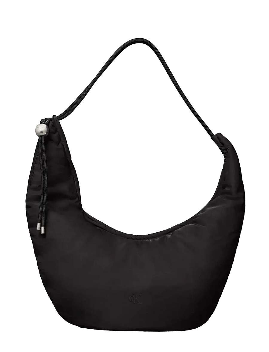 Calvin Klein - NYLON CORD MEDIUM HOBO BAG - skuldertasker - black - 1
