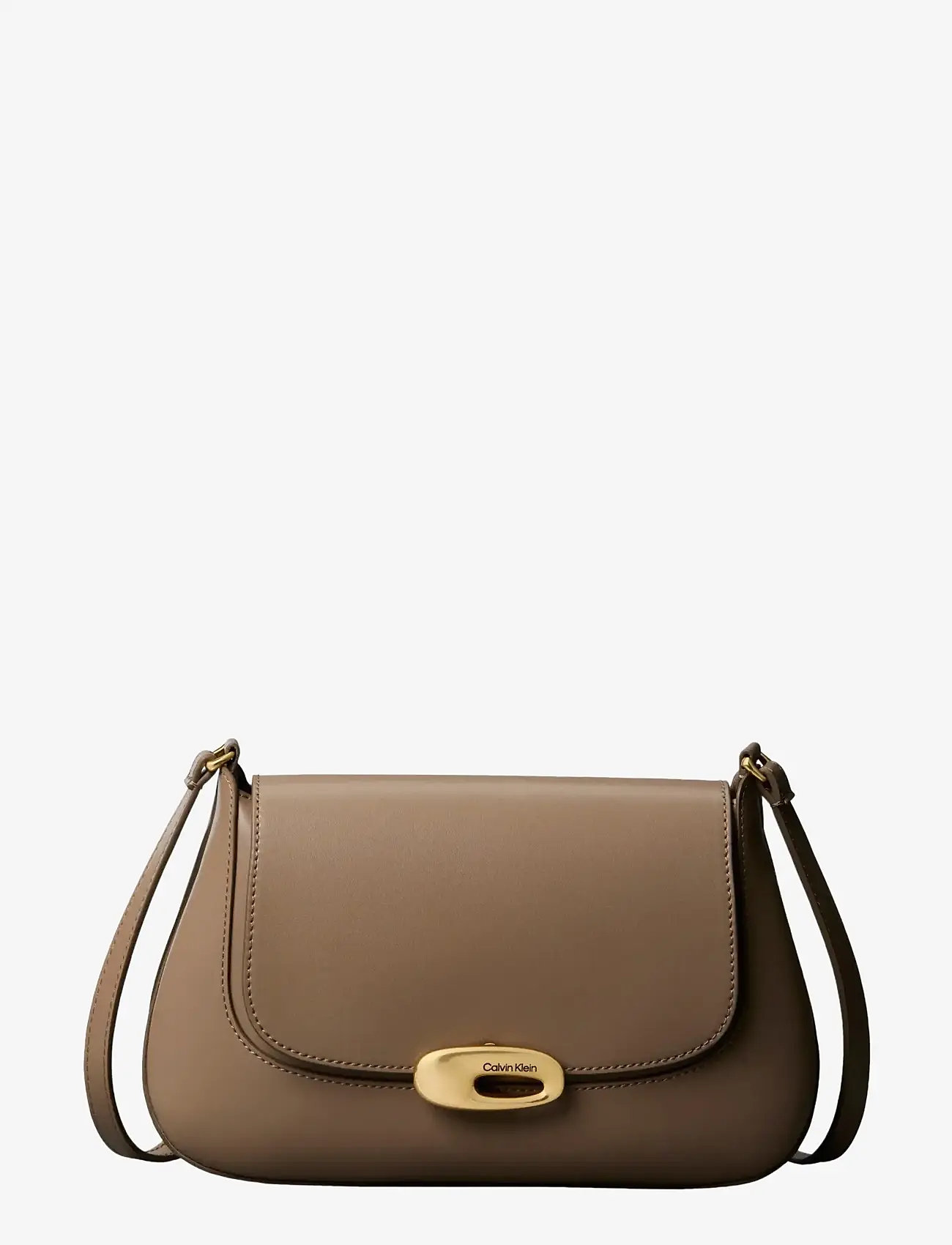 Calvin Klein - HARDWARE FLAP MEDIUM CROSSBODY - rankinės ilgu dirželiu - desert taupe - 1