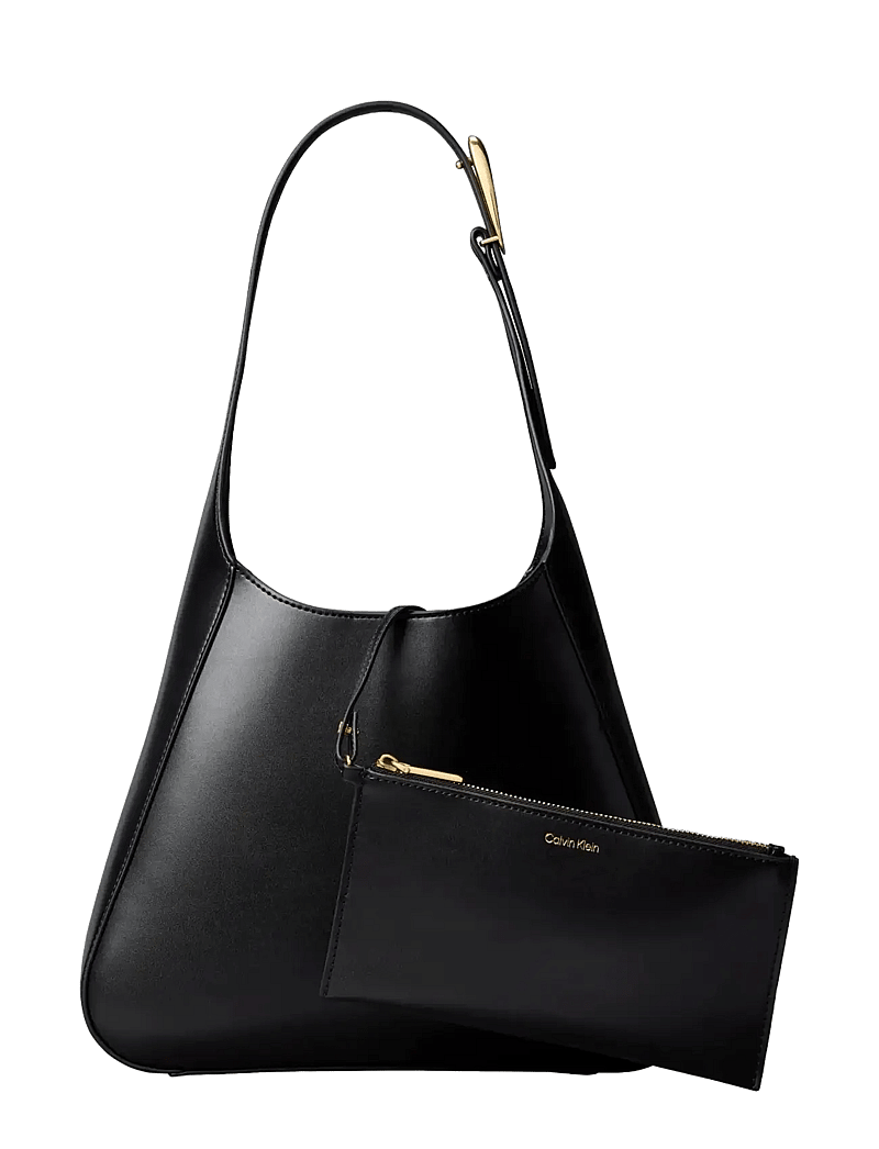 Calvin Klein - HARDWARE ADJ STRAP MEDIUM BAG - besondere anlässe - black tumbled deep gold - 3