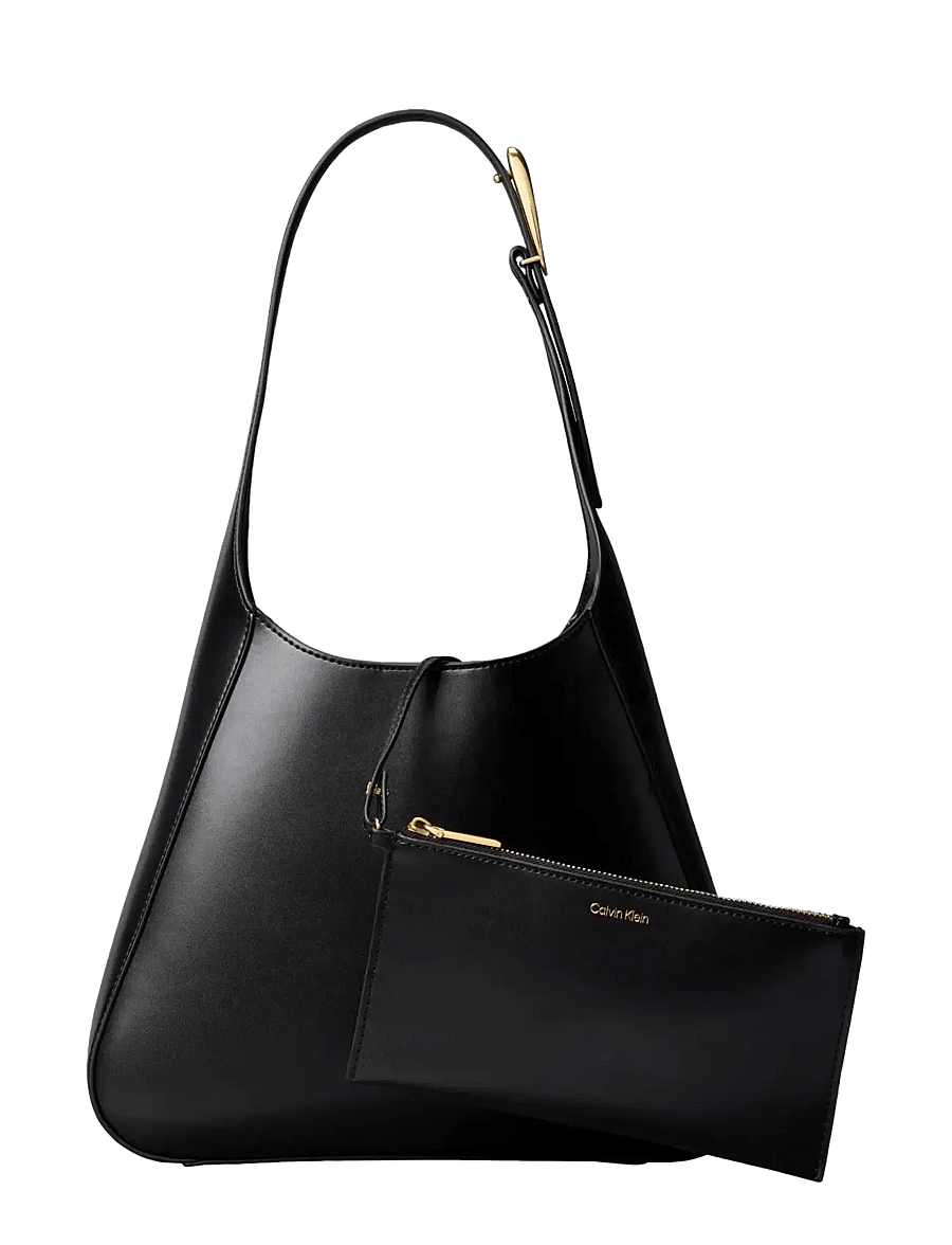 Calvin Klein - HARDWARE ADJ STRAP MEDIUM BAG - black tumbled deep gold - 3