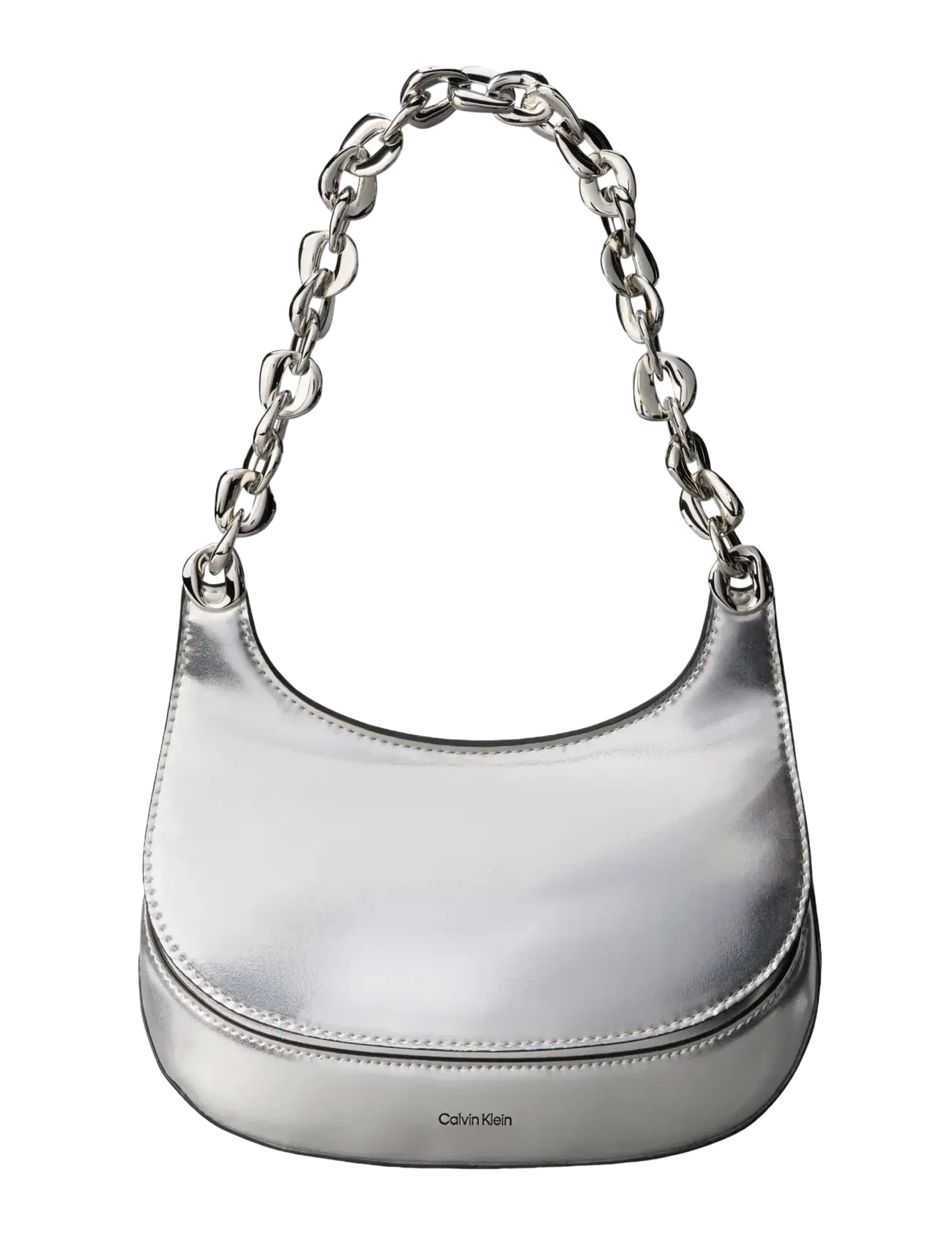 Calvin Klein CHAIN SHOULDER BAG - Tasker - SILVER METALLIC / silver