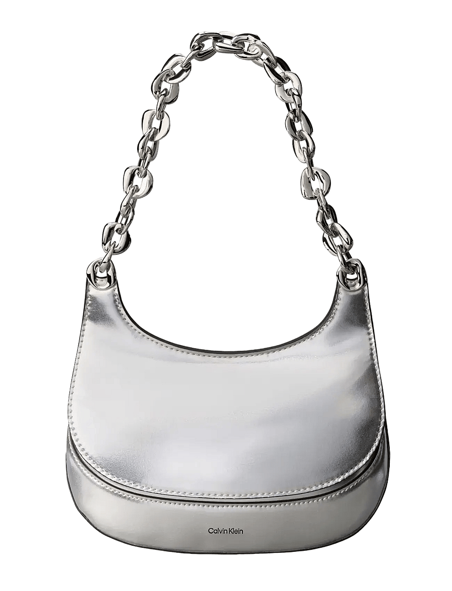 Calvin Klein - CHAIN SHOULDER BAG - handväskor - silver metallic - 1