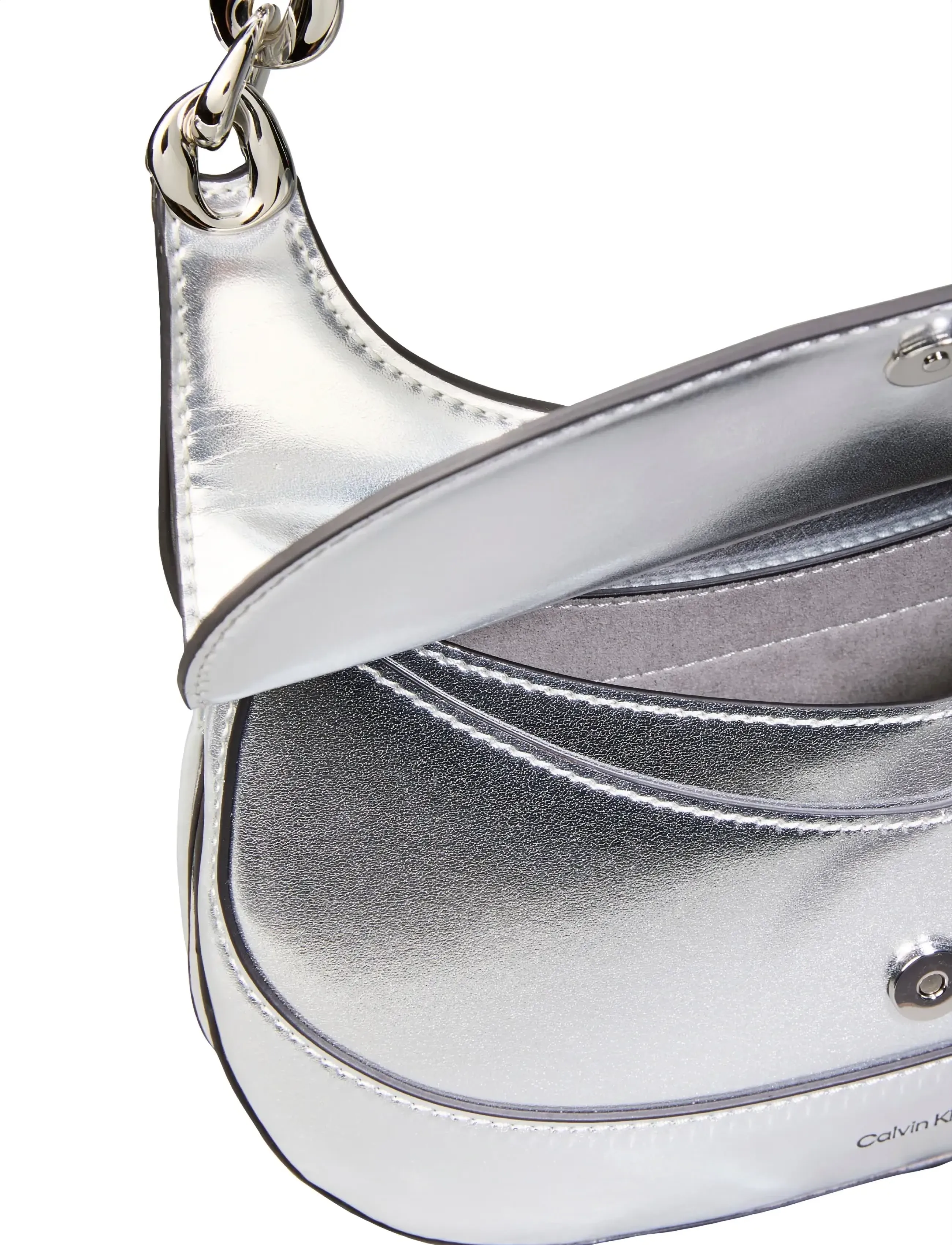 Calvin Klein - CHAIN SHOULDER BAG - feestelijke kleding voor outlet-prijzen - silver metallic - 3