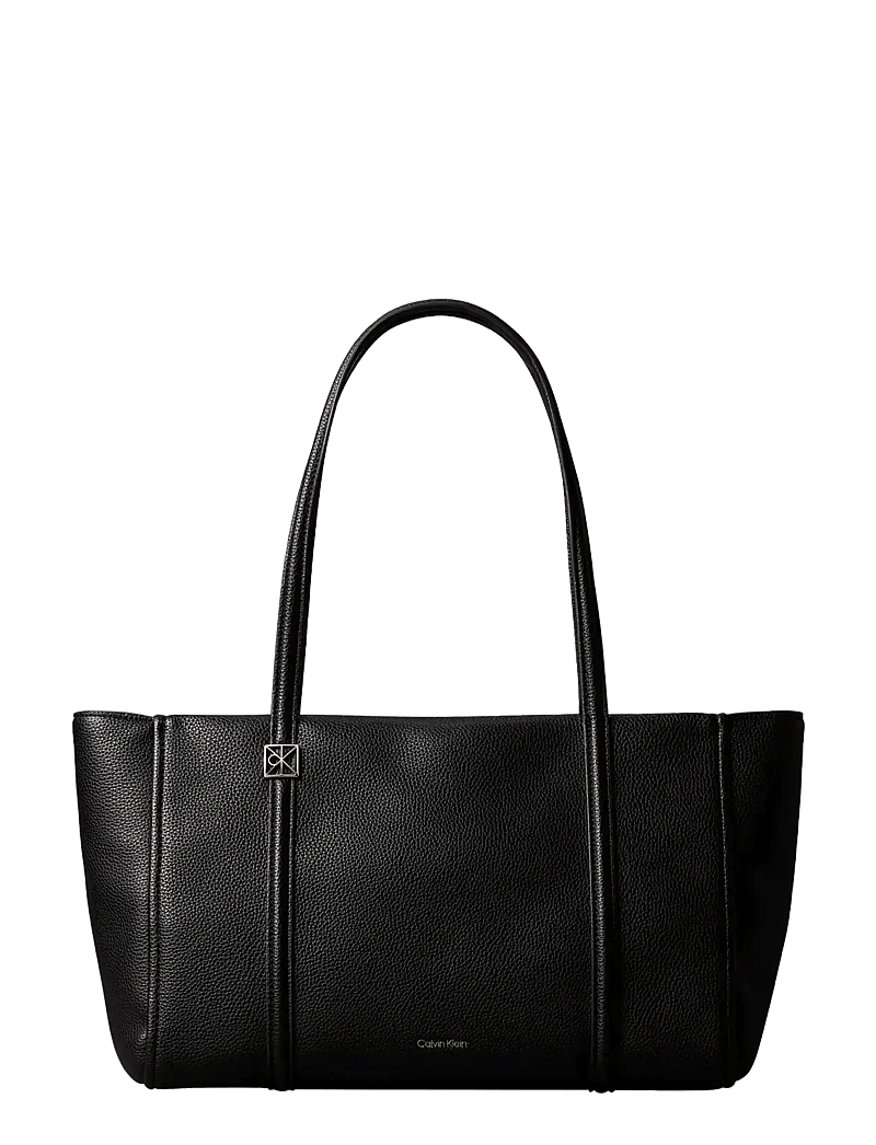 Calvin Klein - EMBLEM HW PEBBLE TOTE - tote bags - black - 1