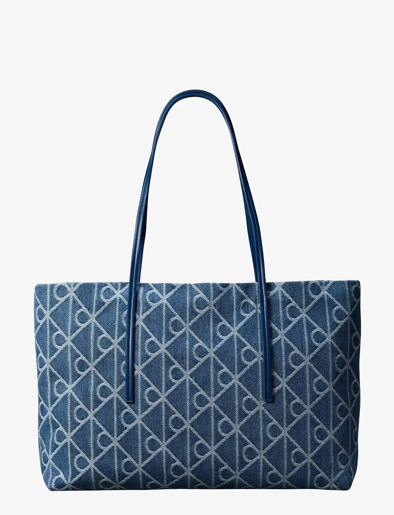 Calvin Klein - EMBLEM AOP DENIM TOTE W/ POUCH - shoppere - denim jqd medium wash - 0