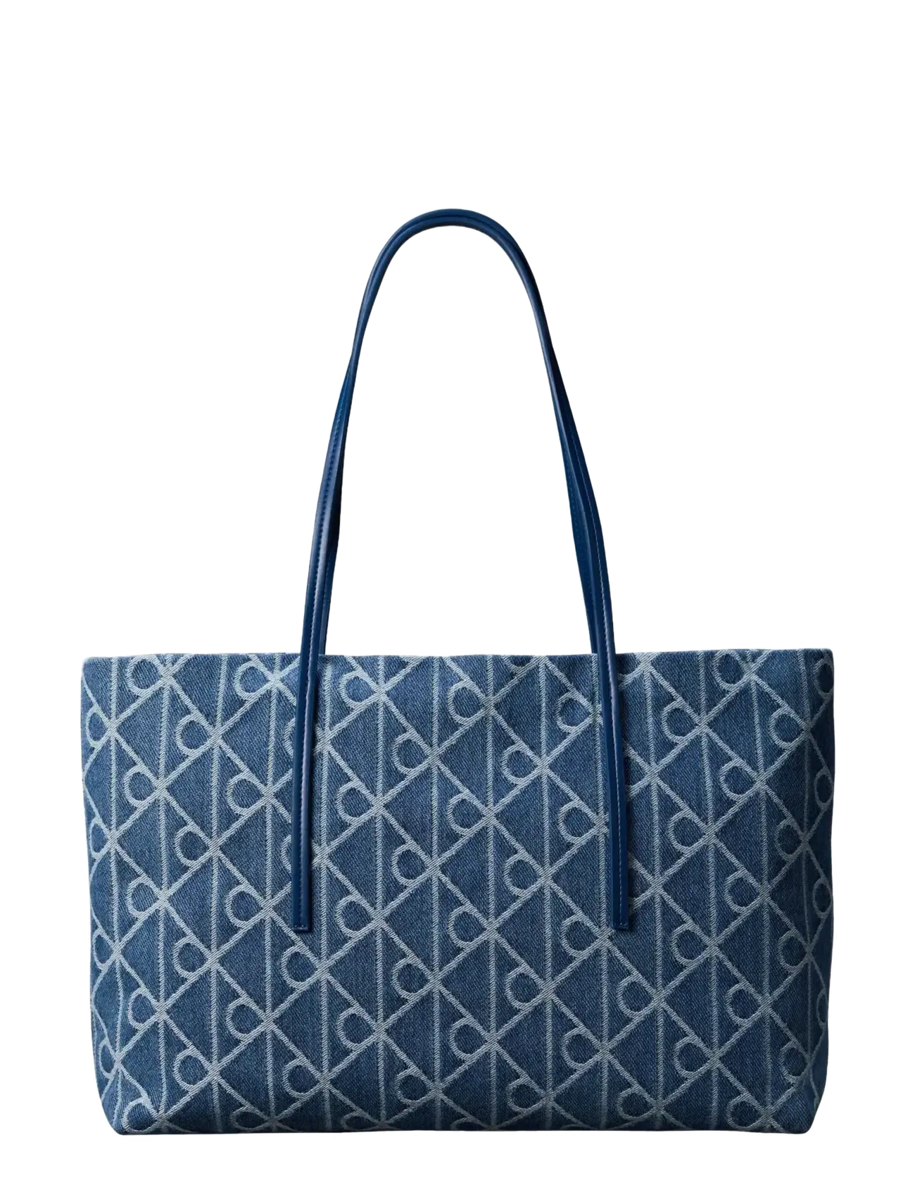 Calvin Klein EMBLEM AOP DENIM TOTE W/ POUCH - Taschen - DENIM JQD MEDIUM WASH / blue