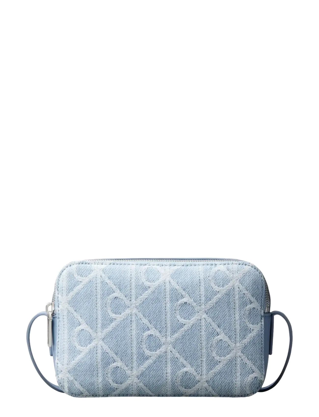 Calvin Klein EMBLEM AOP DENIM CAMERA BAG - Taschen - DENIM JQD LIGHT WASH / blue
