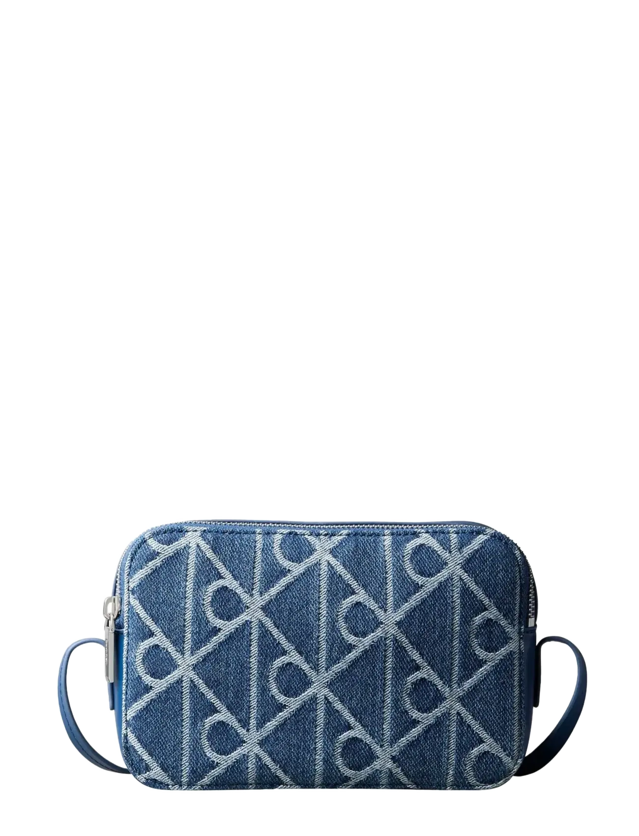 Calvin Klein EMBLEM AOP DENIM CAMERA BAG - Taschen - DENIM JQD MEDIUM WASH / blue