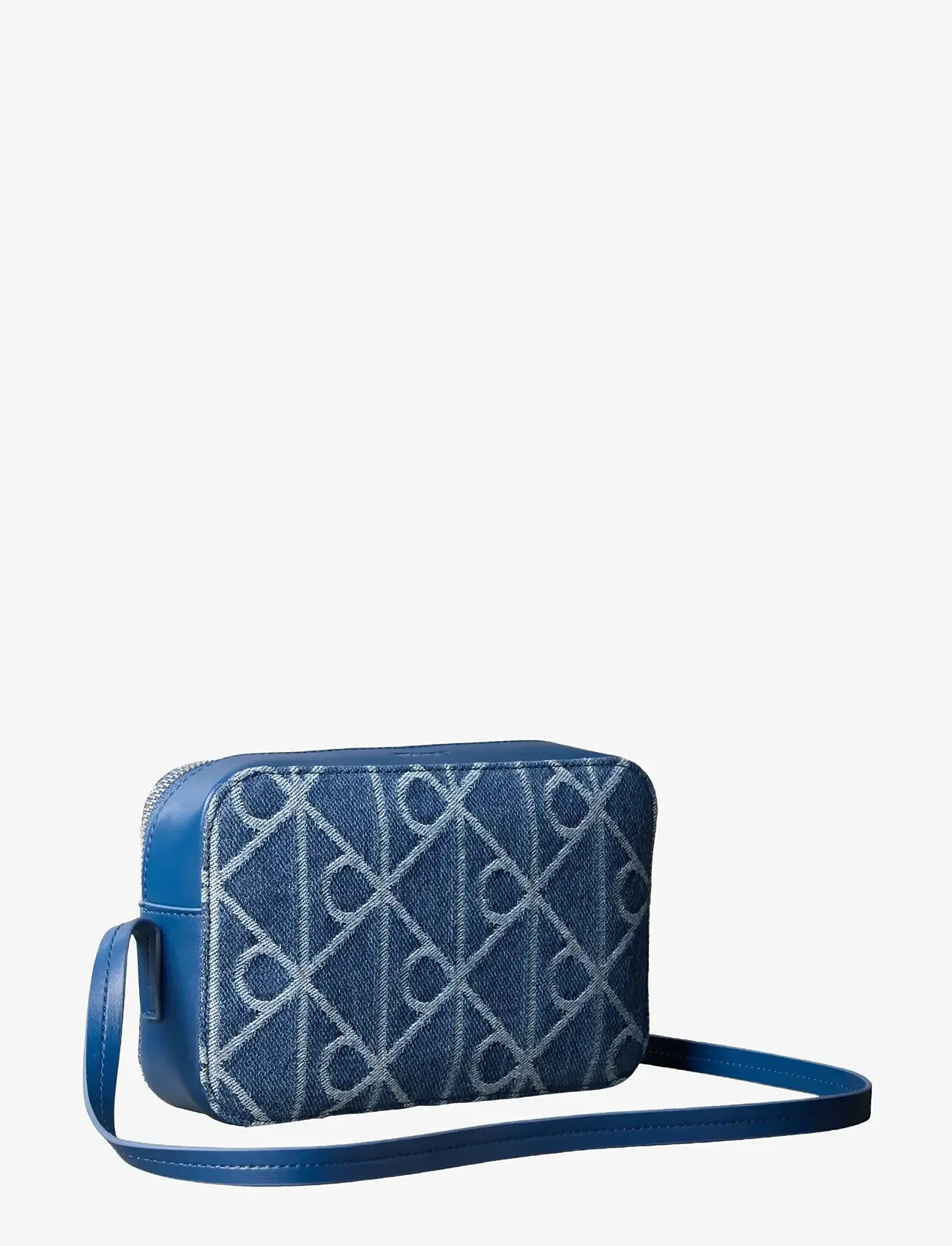 Calvin Klein - EMBLEM AOP DENIM CAMERA BAG - crossbody bags - denim jqd medium wash - 1