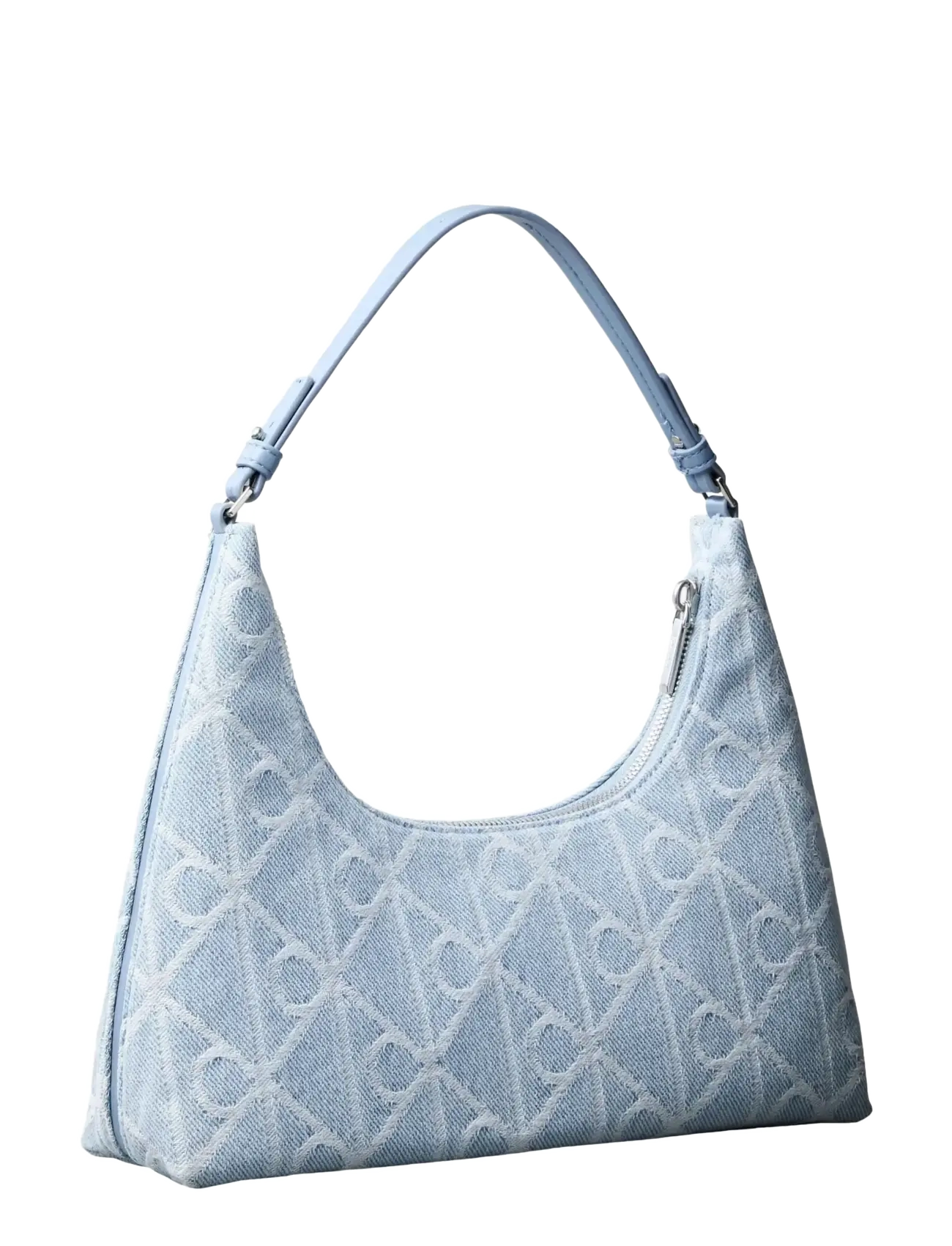 Calvin Klein - EMBLEM AOP DENIM SHOULDER BAG - vardagsstil - denim jqd light wash - 1