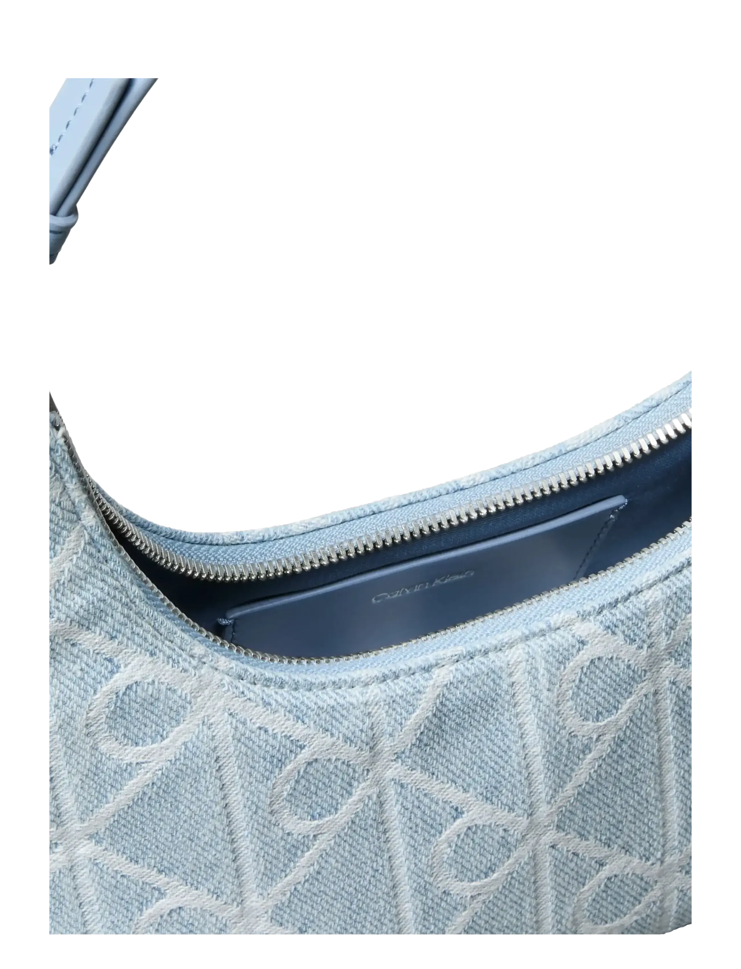 Calvin Klein - EMBLEM AOP DENIM SHOULDER BAG - vardagsstil - denim jqd light wash - 2