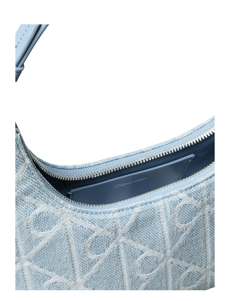 Calvin Klein - EMBLEM AOP DENIM SHOULDER BAG - schultertaschen - denim jqd light wash - 2