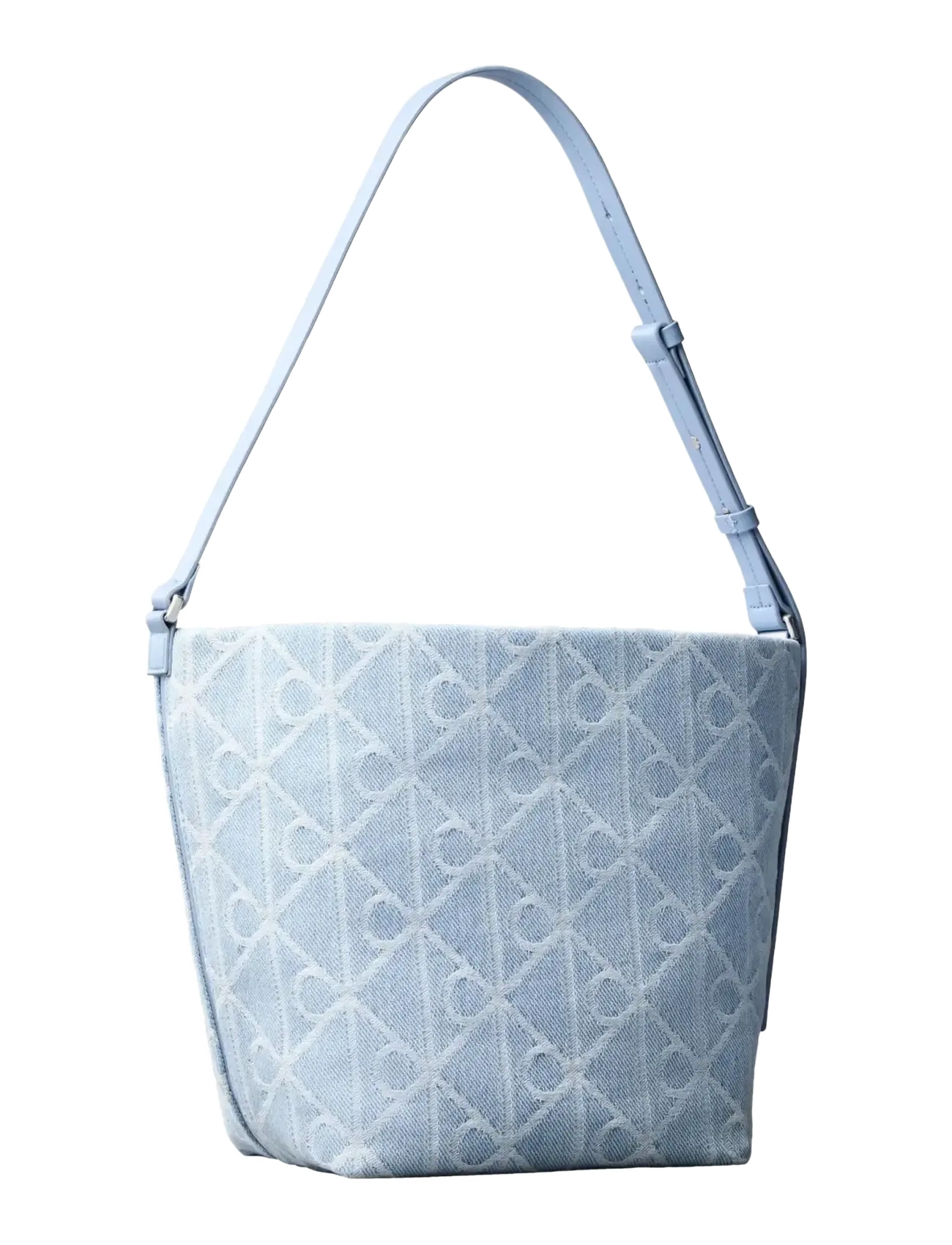 Calvin Klein - EMBLEM AOP DENIM BUCKET - festtøj til outletpriser - light wash - 1