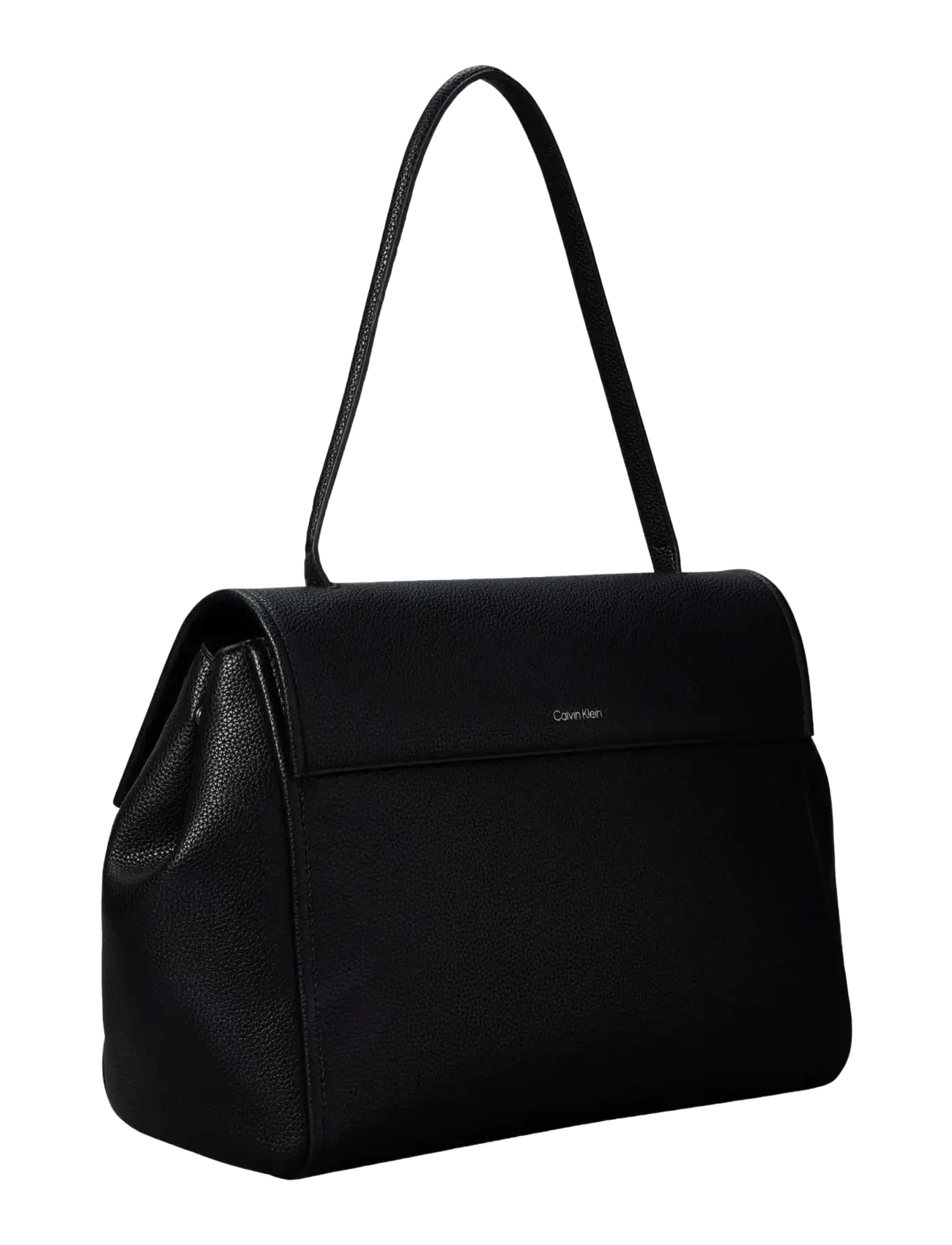 Calvin Klein - EMBLEM HW PEBBLE SATCHEL - festtøj til outletpriser - black - 2