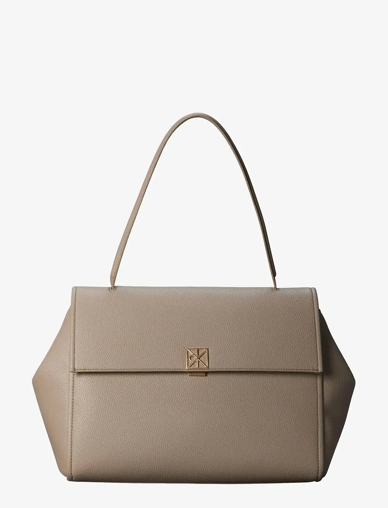 Calvin Klein - EMBLEM HW PEBBLE SATCHEL - igapäevane stiil - desert taupe - 0