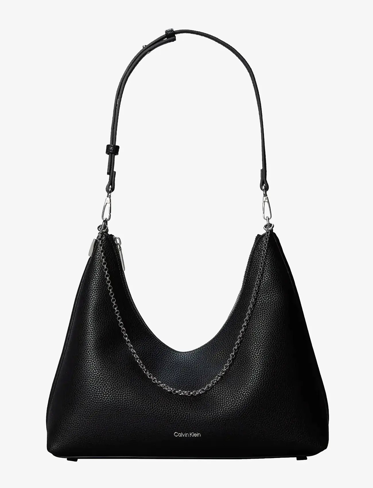 Calvin Klein - EMBLEM HW PEBBLE SHOULDER BAG - alltags-style - black - 1