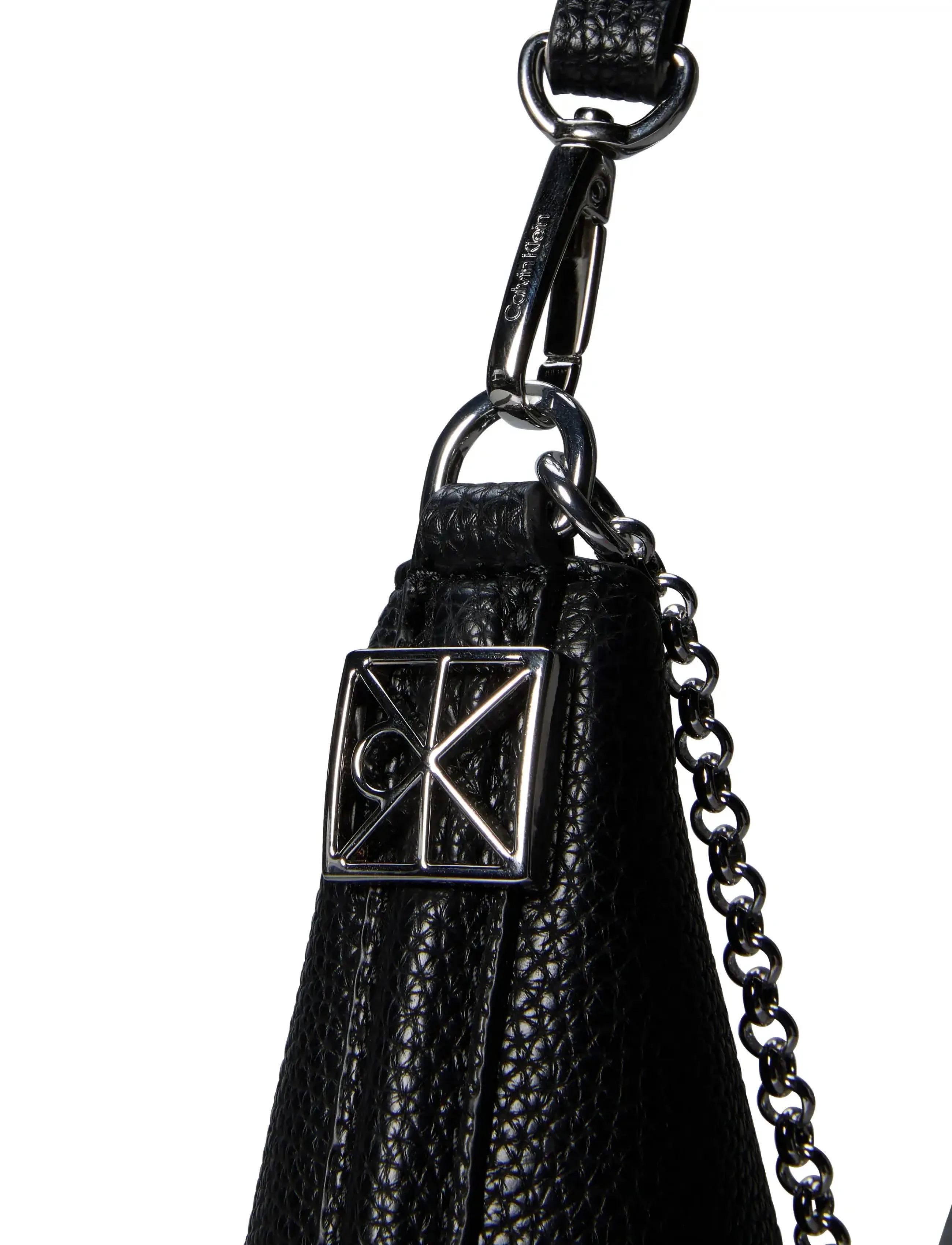 Calvin Klein - EMBLEM HW PEBBLE SHOULDER BAG - schultertaschen - black - 3