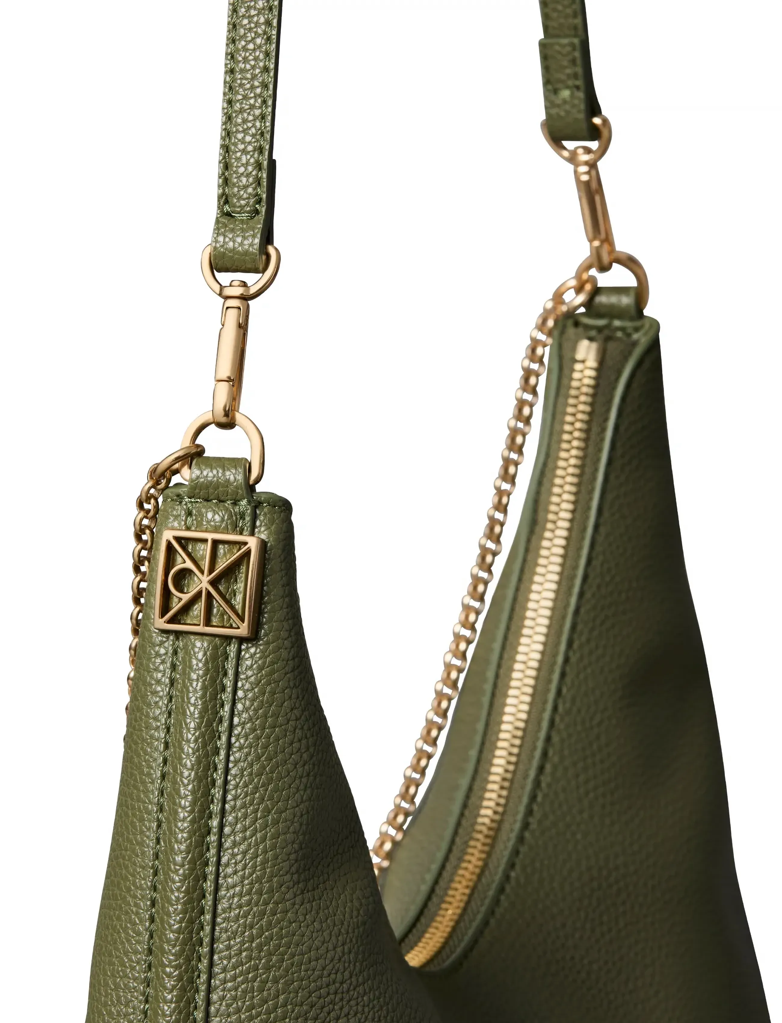 Calvin Klein - EMBLEM HW PEBBLE SHOULDER BAG - premium styles - cypress - 2