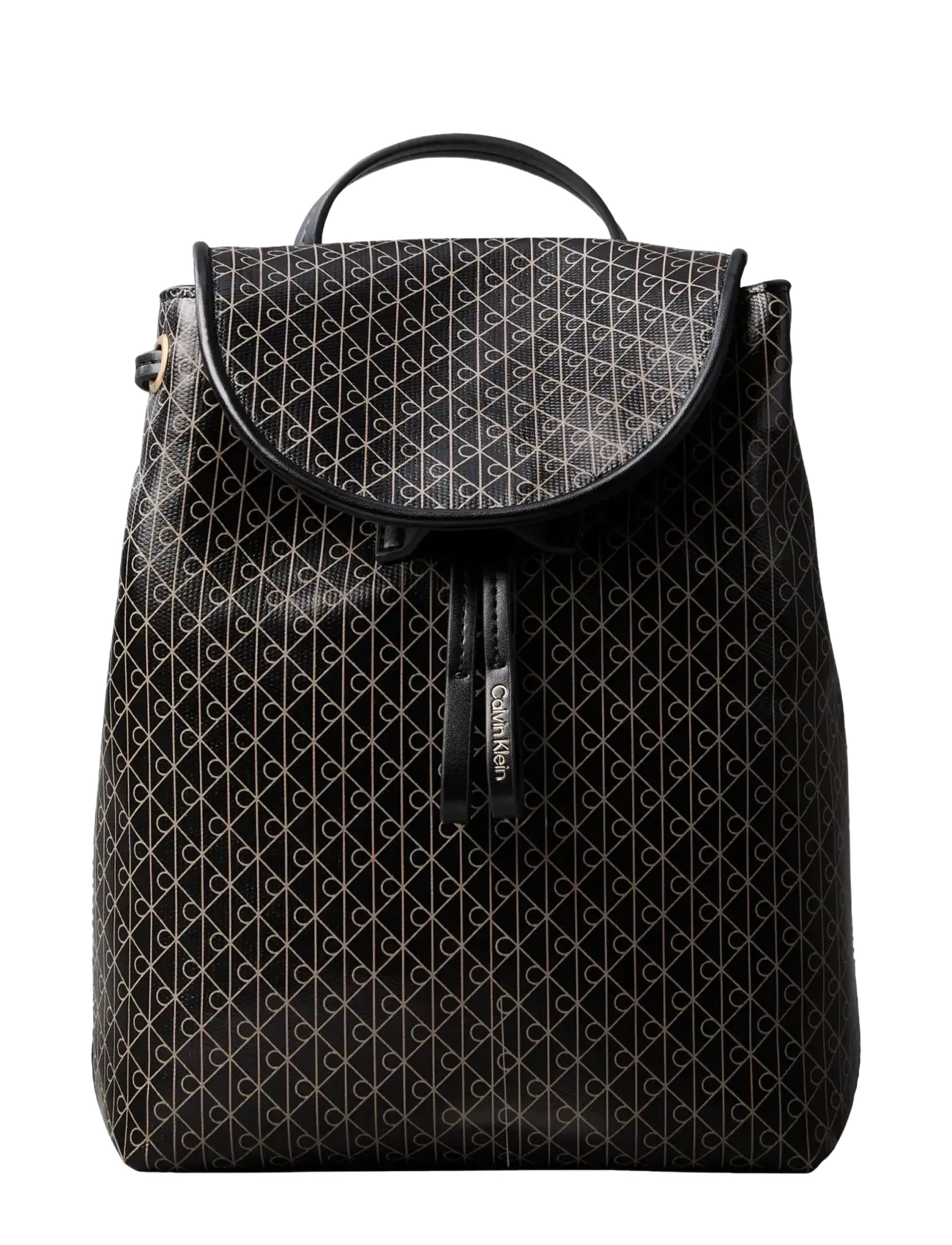 Calvin Klein FOIL LOGO LARGE FLAP BACKPACK - Calvin Klein - BLACK TOASTED COCONUT / black