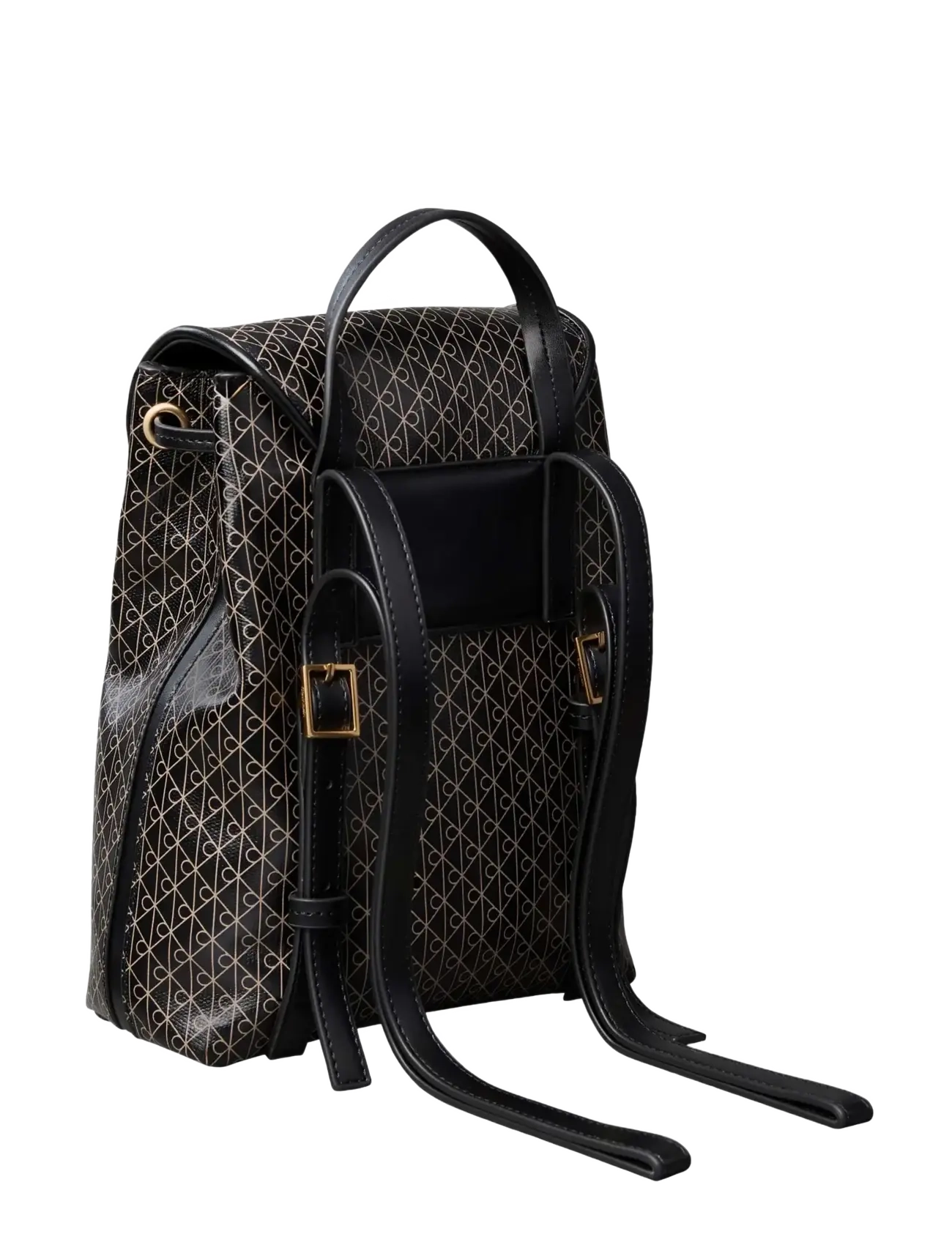 Calvin Klein - FOIL LOGO LARGE FLAP BACKPACK - ryggsäckar - black toasted coconut - 1