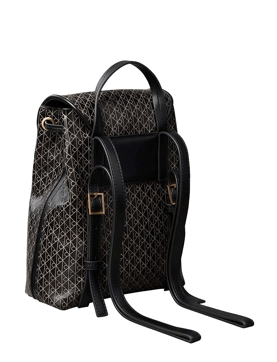 Calvin Klein - FOIL LOGO LARGE FLAP BACKPACK - ryggsäckar - black toasted coconut - 1