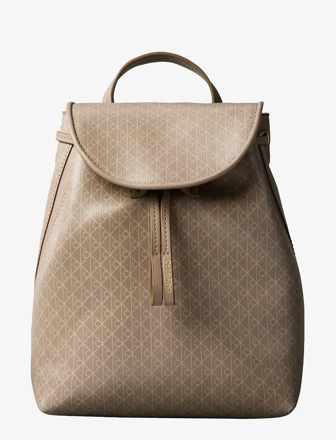 Calvin Klein EMBLEM AOP MINI BACKPACK - Rucksäcke - DESERT TAUPE AOP / beige