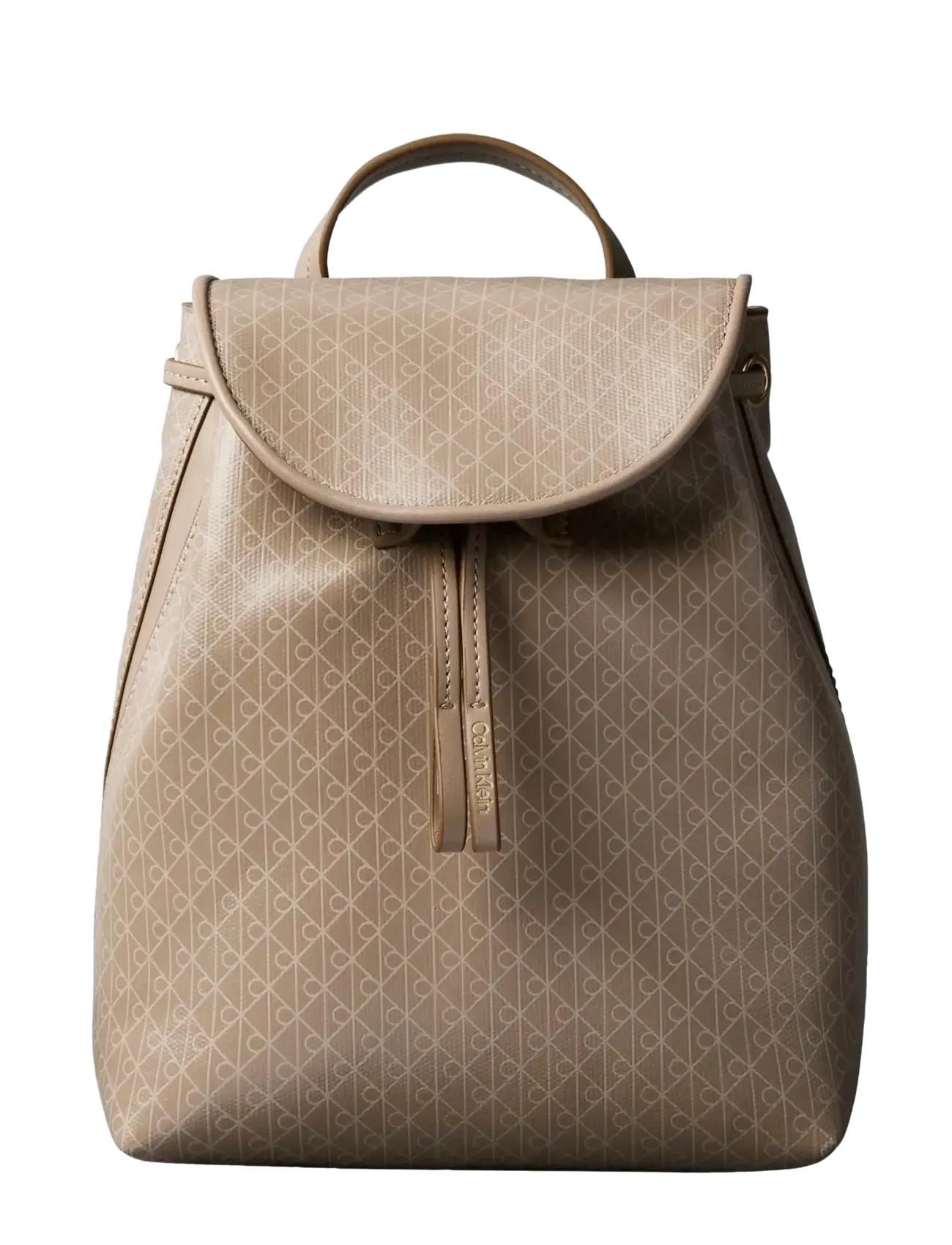 Calvin Klein EMBLEM AOP MINI BACKPACK - Rucksäcke - DESERT TAUPE AOP / beige