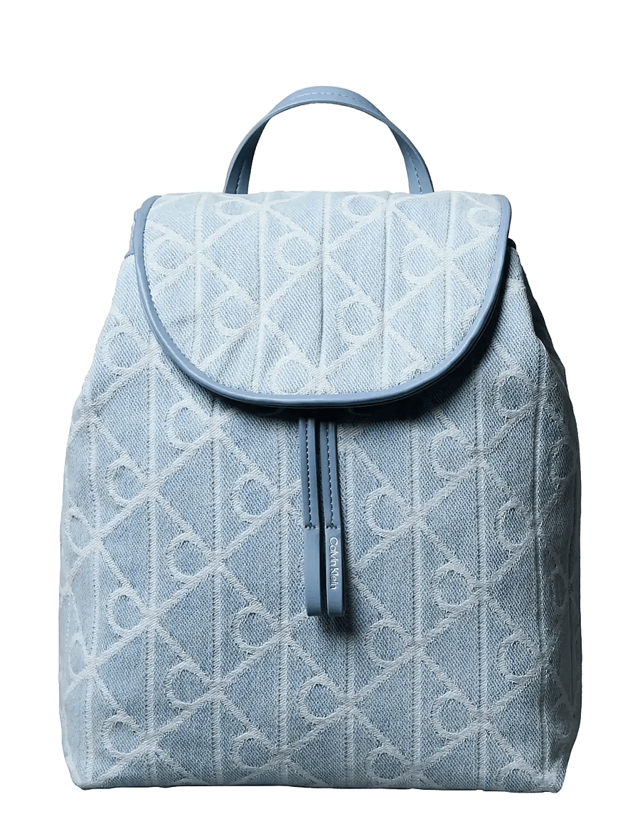 Calvin Klein - EMBLEM AOP DENIM BACKPACK - rucksäcke - denim jqd light wash - 0