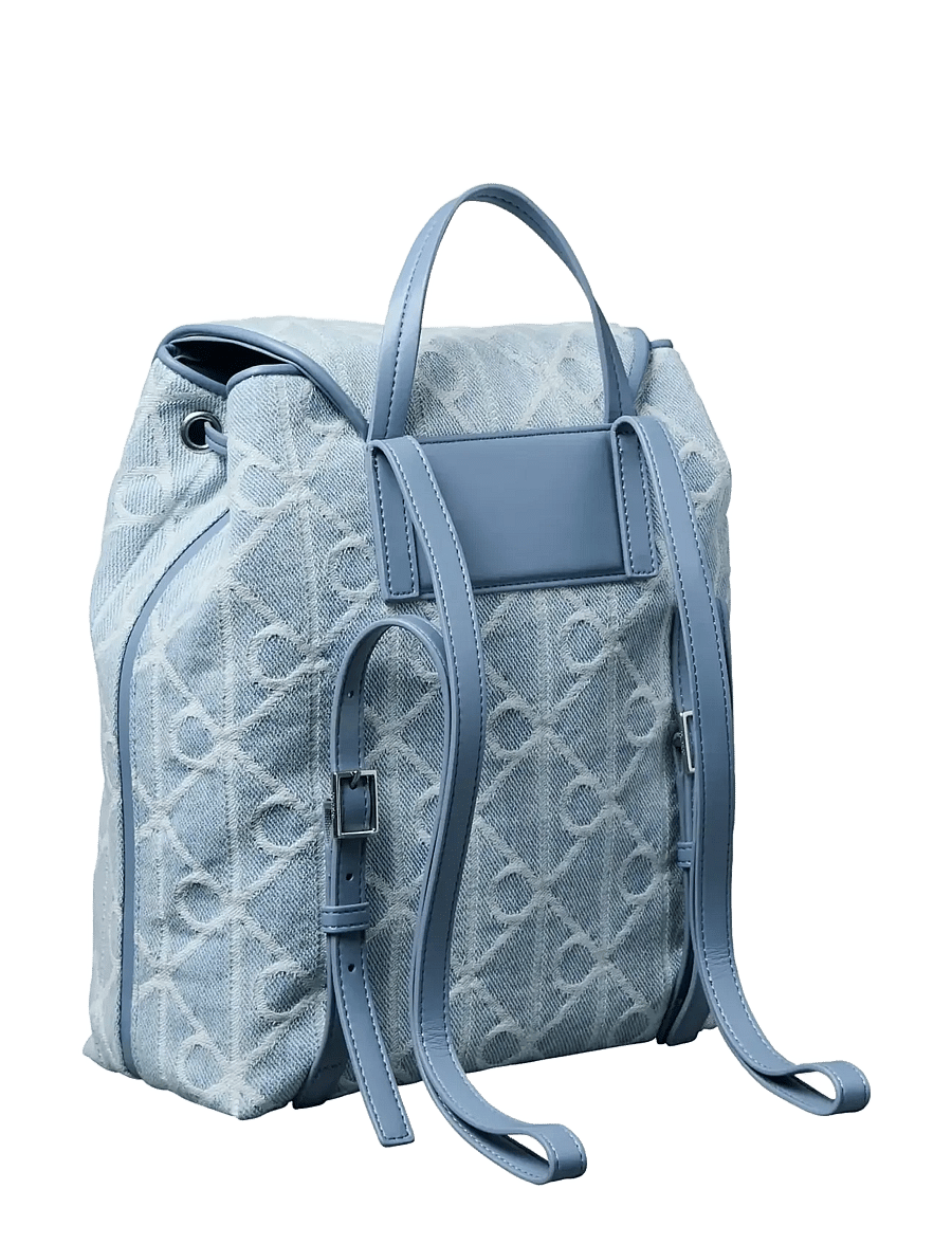 Calvin Klein - EMBLEM AOP DENIM BACKPACK - rucksäcke - denim jqd light wash - 1