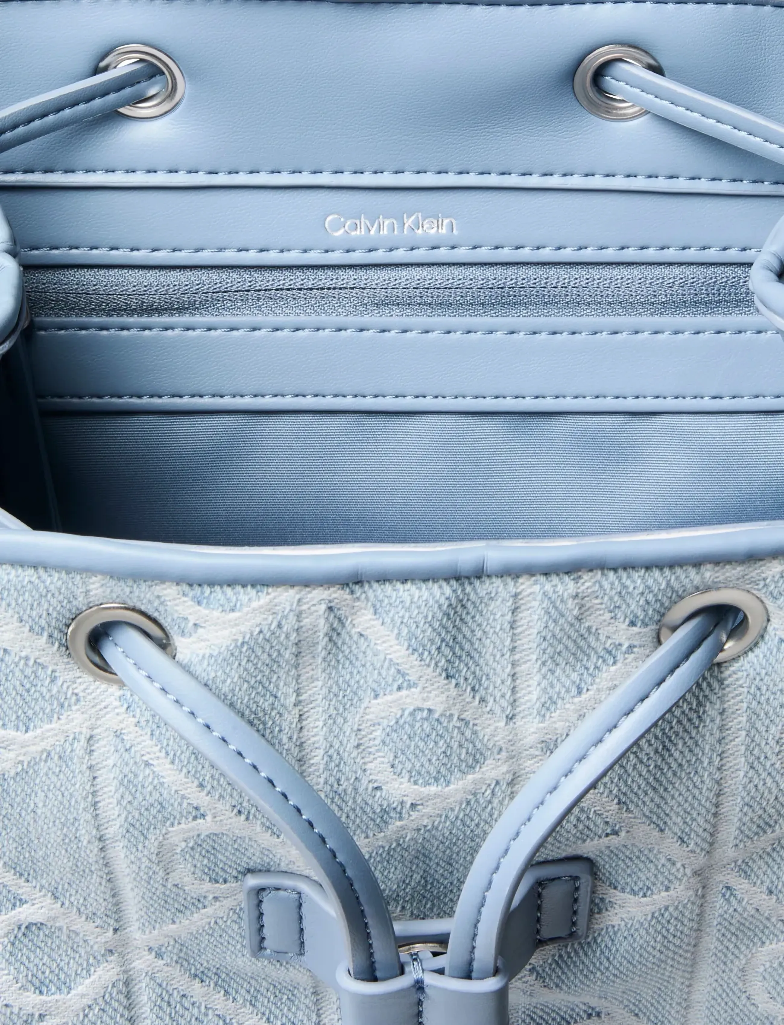 Calvin Klein - EMBLEM AOP DENIM BACKPACK - rucksäcke - denim jqd light wash - 2