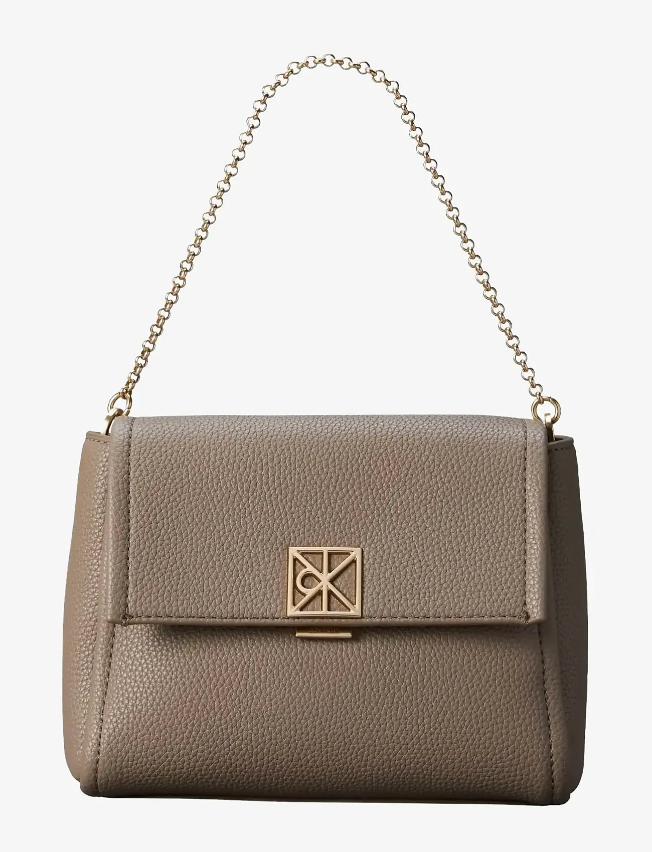 Calvin Klein - EMBLEM HW PEBBLE CROSSBODY 20 - crossbody bags - desert taupe - 0