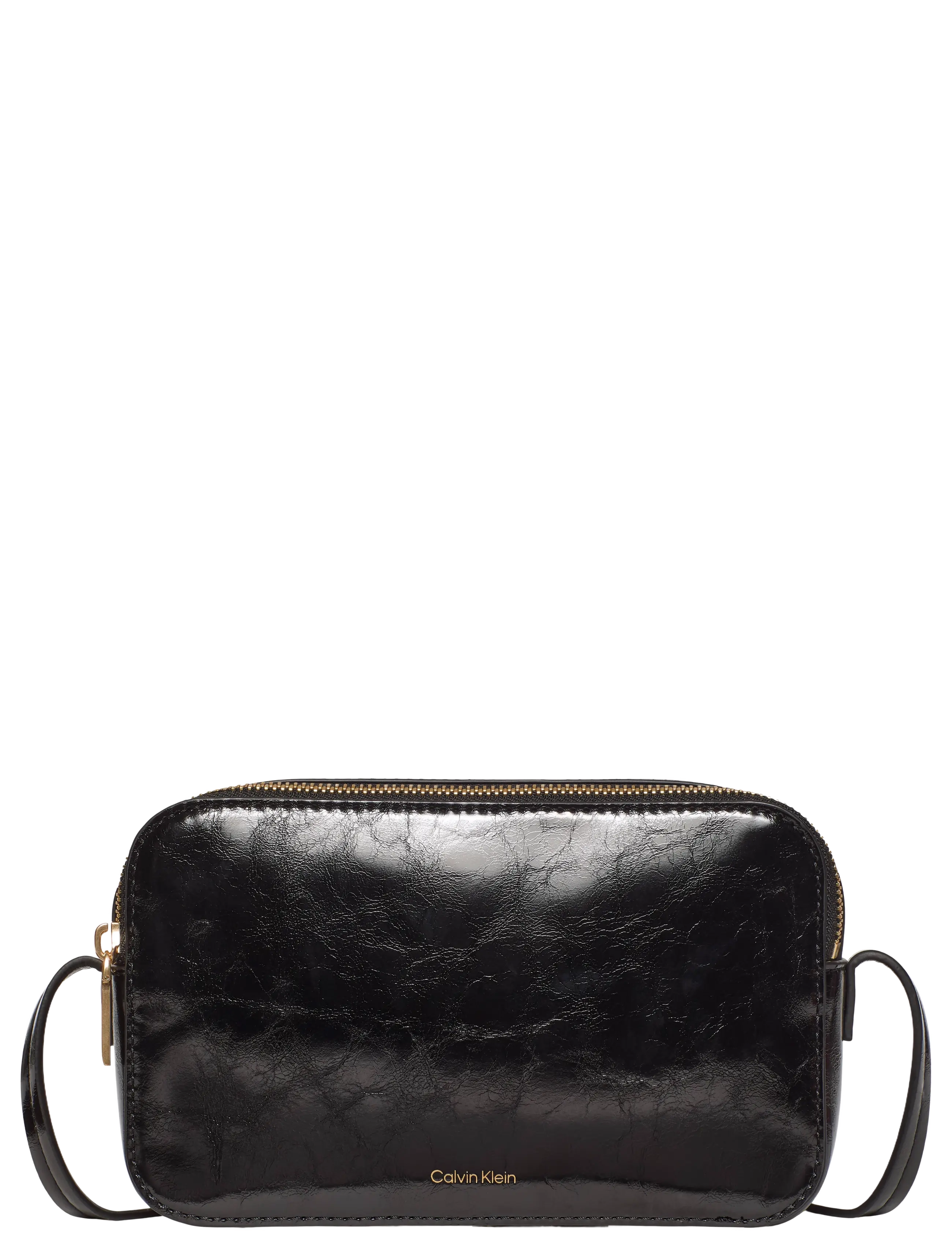 Calvin Klein FOIL LOGO GLOSSY CAMERA BAG - Väskor - BLACK / black