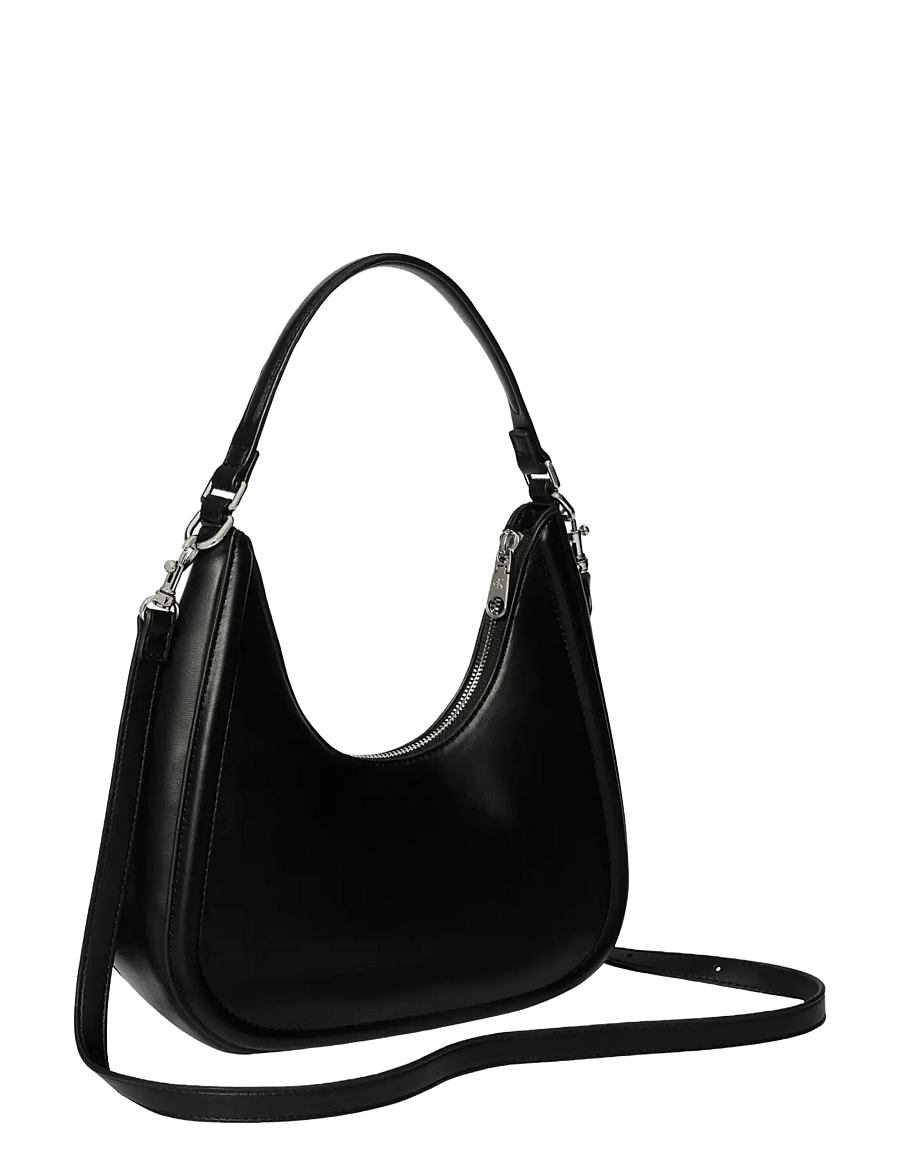 Calvin Klein - BOLD CK SMALL CRESCENT BAG - crossbody bags - black white - 2