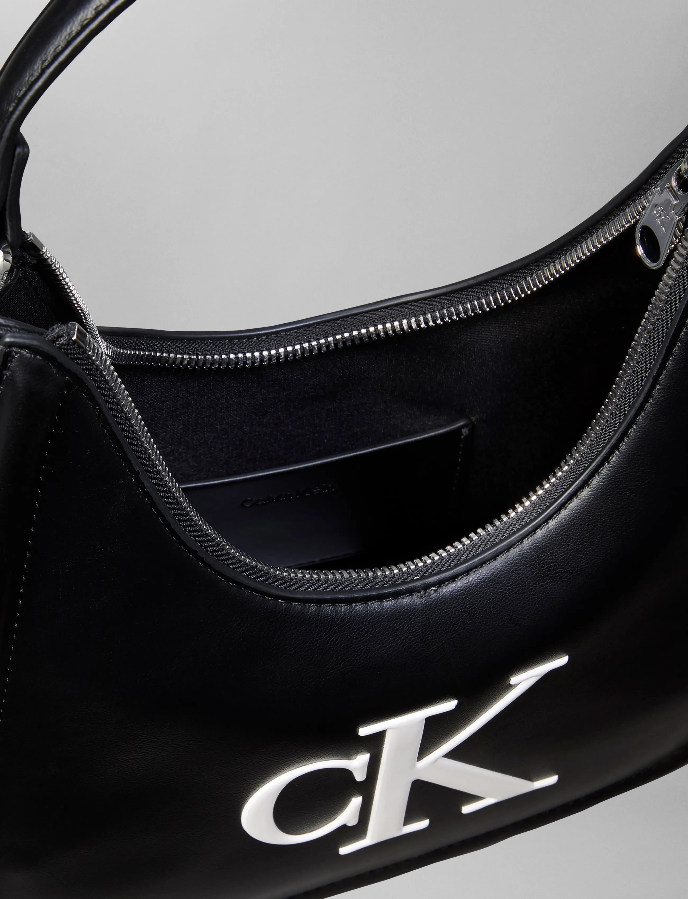 Calvin Klein - BOLD CK SMALL CRESCENT BAG - crossbody bags - black white - 3