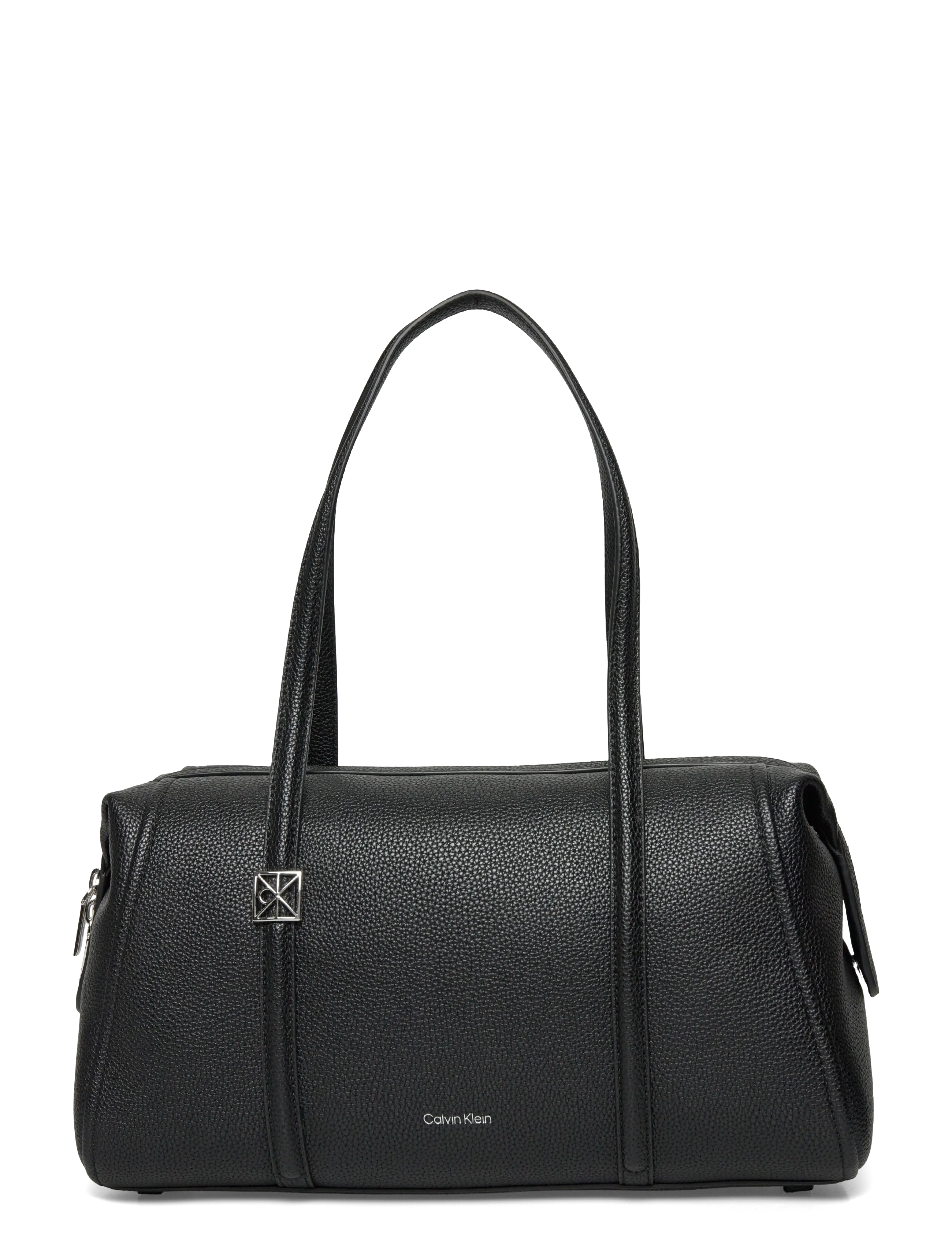 Calvin Klein Emblem Hw Pebble Doctor Shoulder, One Size, Black, Tasker > Små Skuldertasker-Crossbody-Tasker, Dame