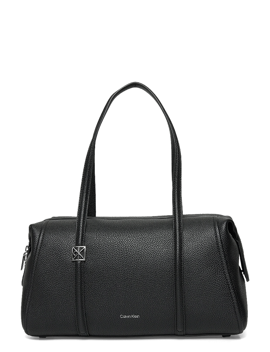 Calvin Klein - EMBLEM HW PEBBLE DOCTOR SHOULDER - hverdags stil - black - 0