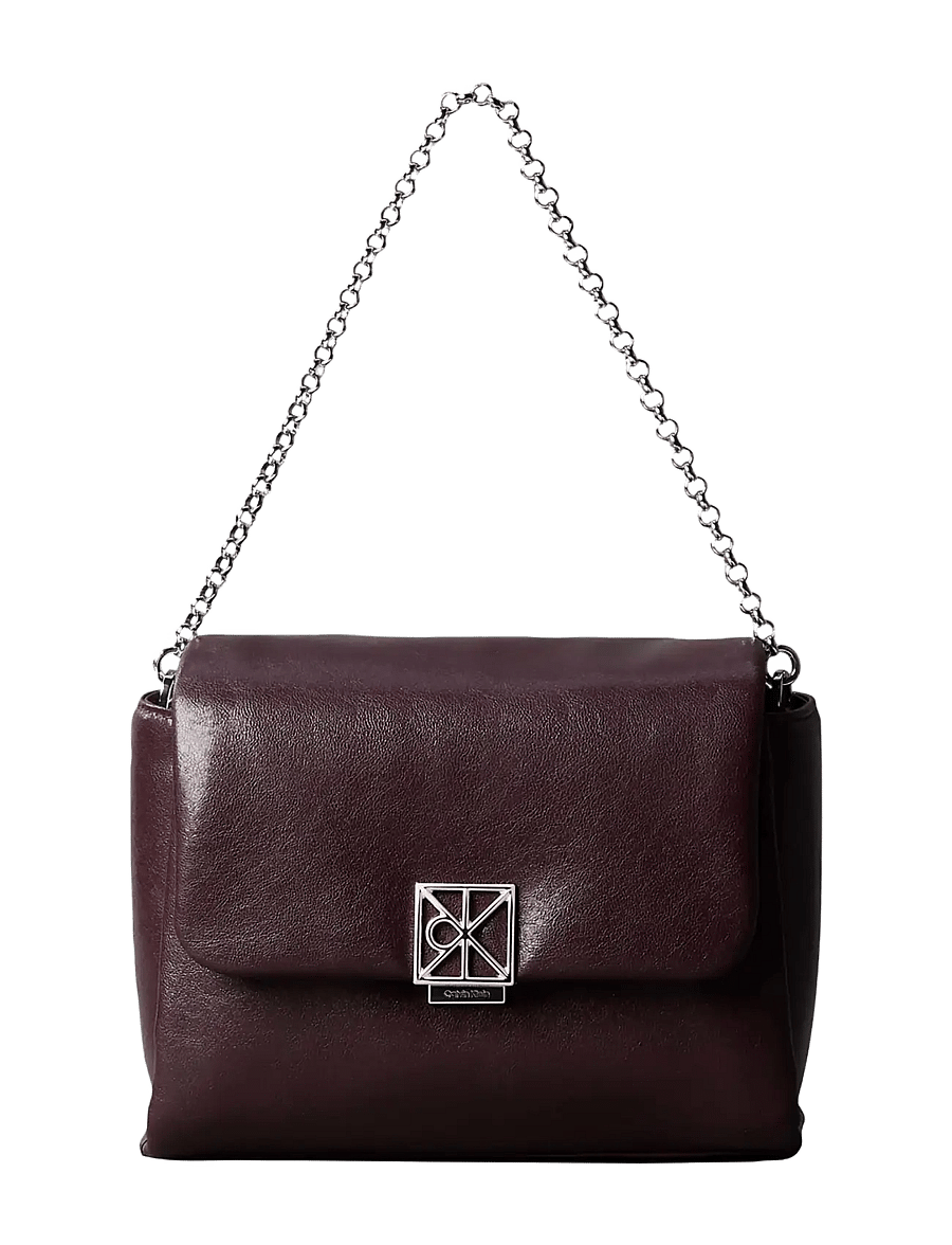 Calvin Klein - EMBLEM HW PADDED CROSSBODY - crossbody bags - fudge - 0