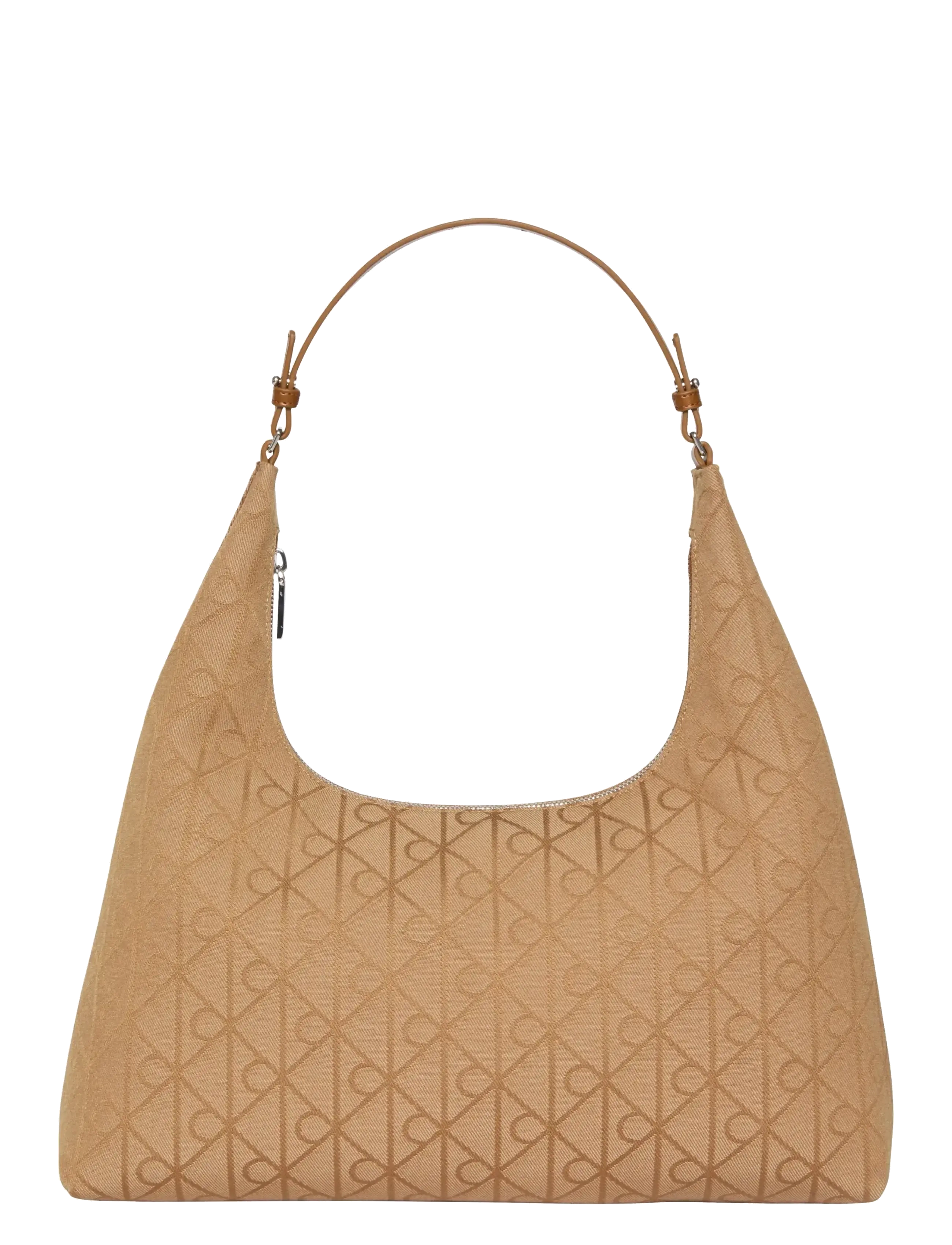 Calvin Klein EMBLEM JACQUARD SHOULDER BAG - Kotid - CORNSTALK TBD AOP JQD / beige