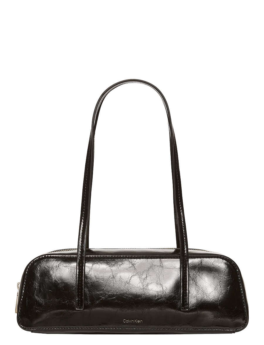 Calvin Klein - FOIL LOGO GLOSSY BAULETTO - handväskor - black - 0