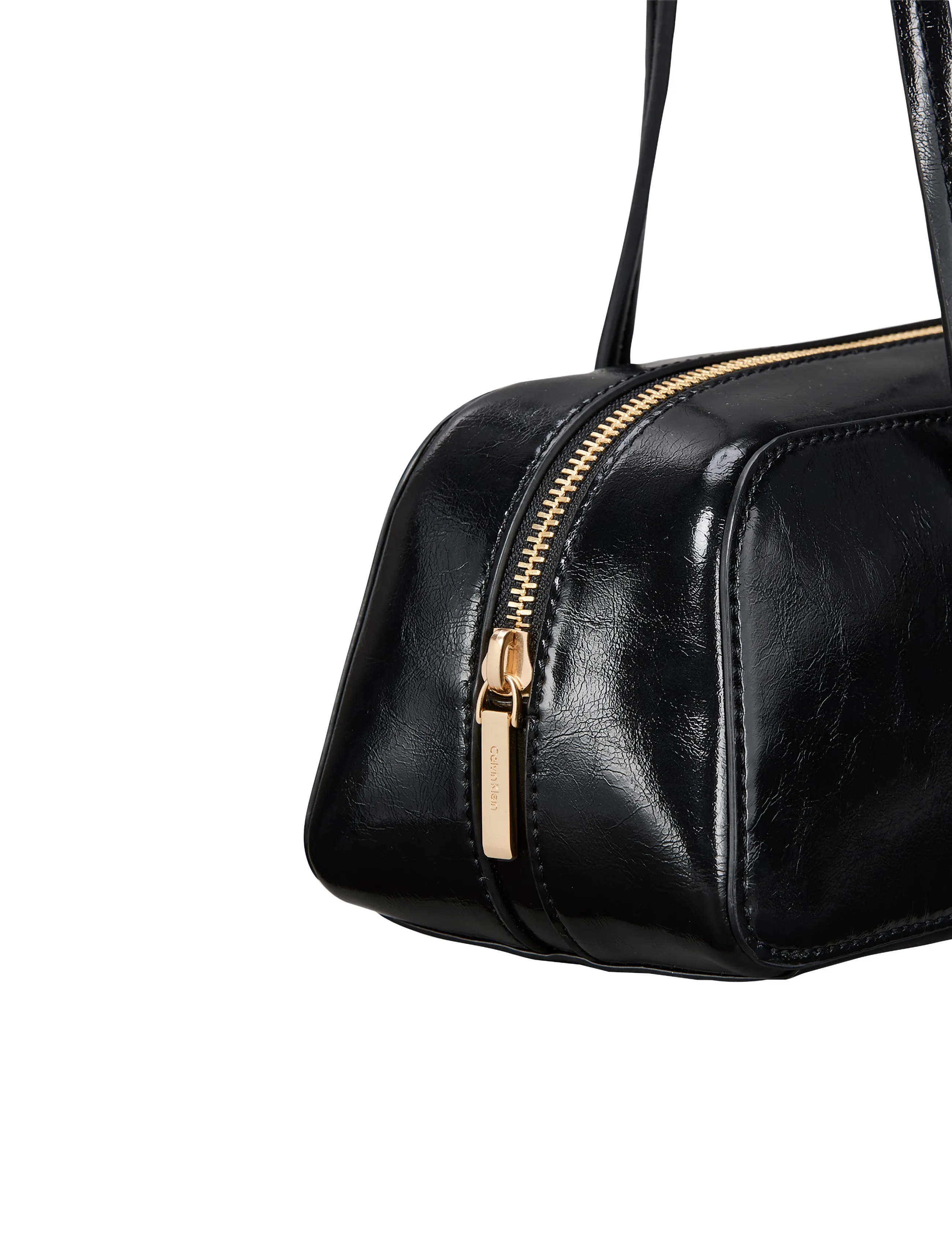 Calvin Klein - FOIL LOGO GLOSSY BAULETTO - handväskor - black - 2