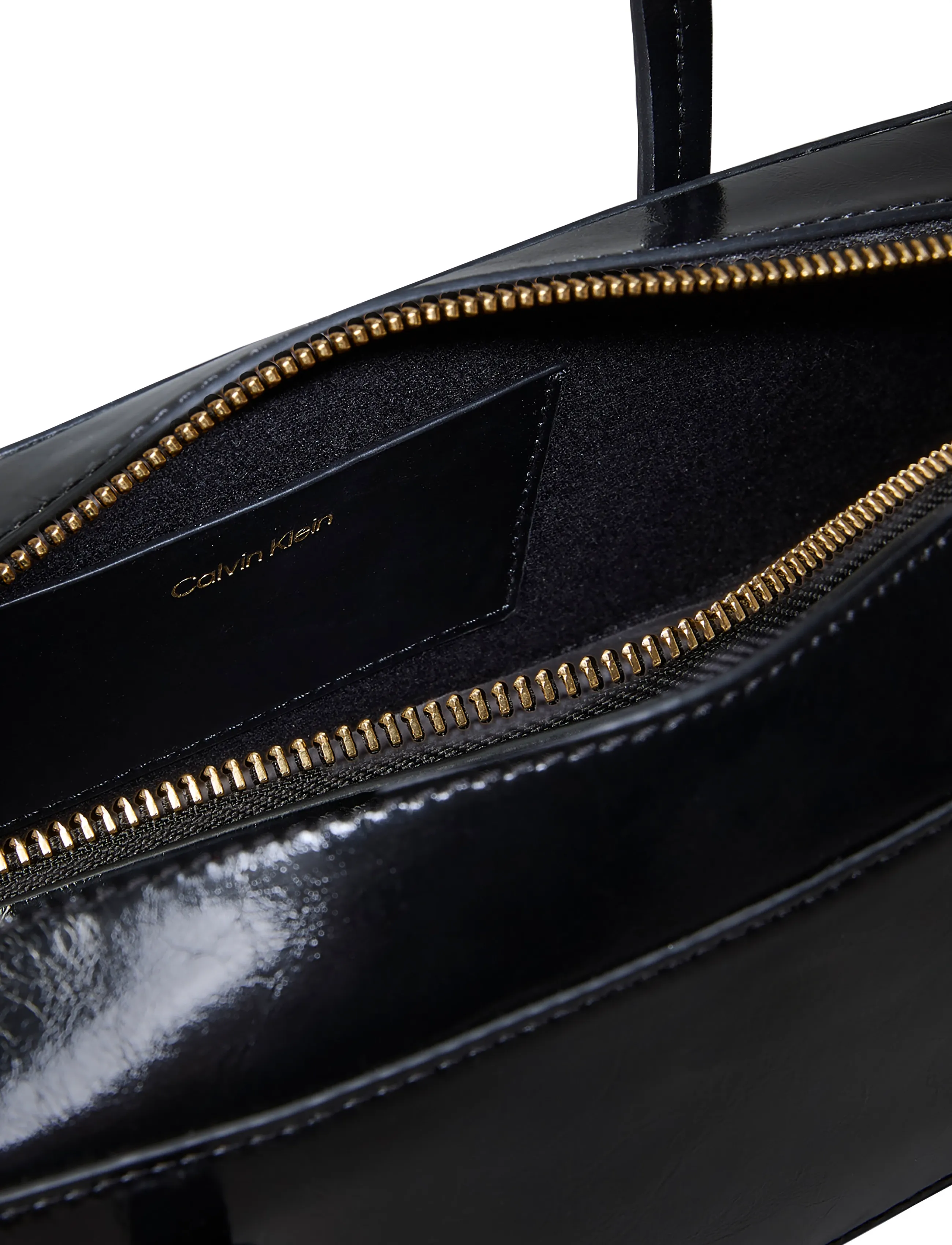 Calvin Klein - FOIL LOGO GLOSSY BAULETTO - handväskor - black - 3