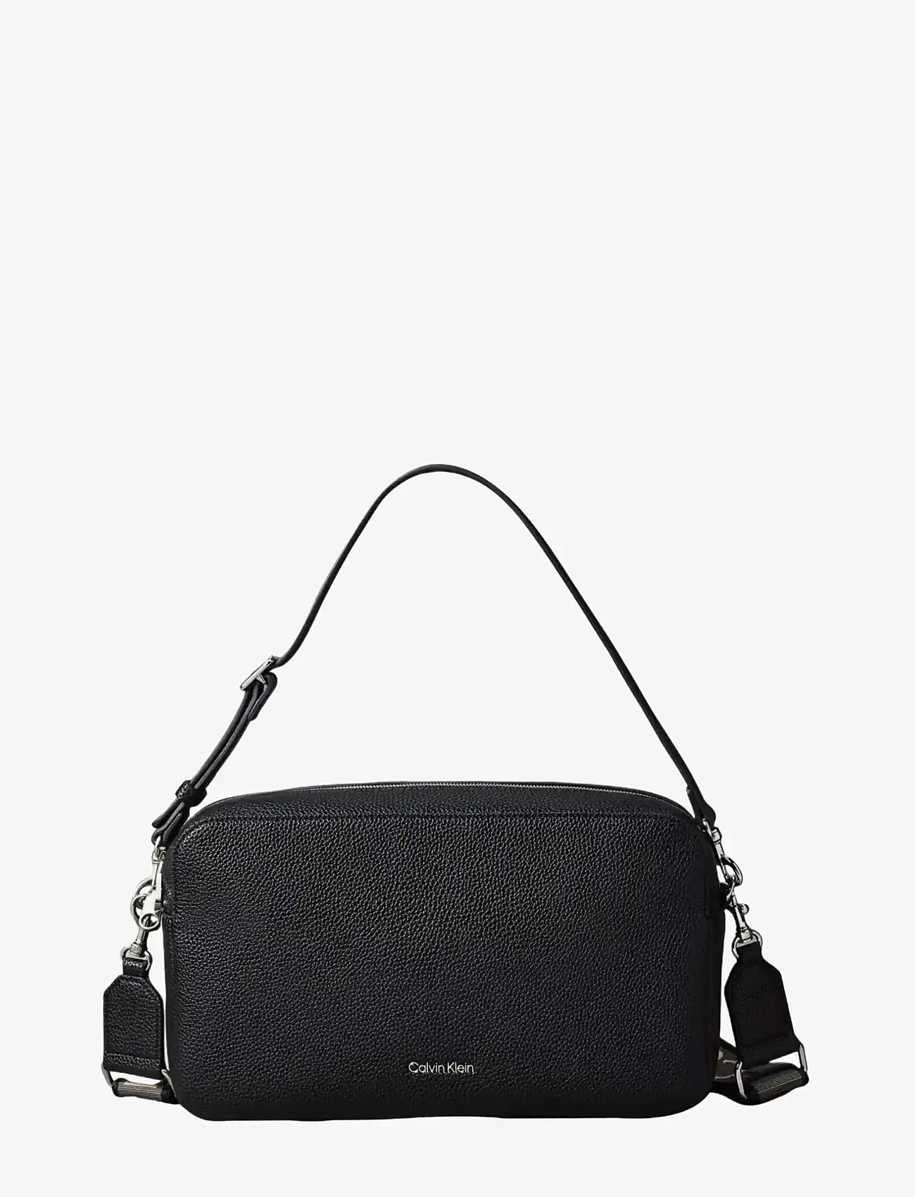 Calvin Klein - WEBBING 2X STRAP LG CAMERA BAG - crossbody bags - black - 1