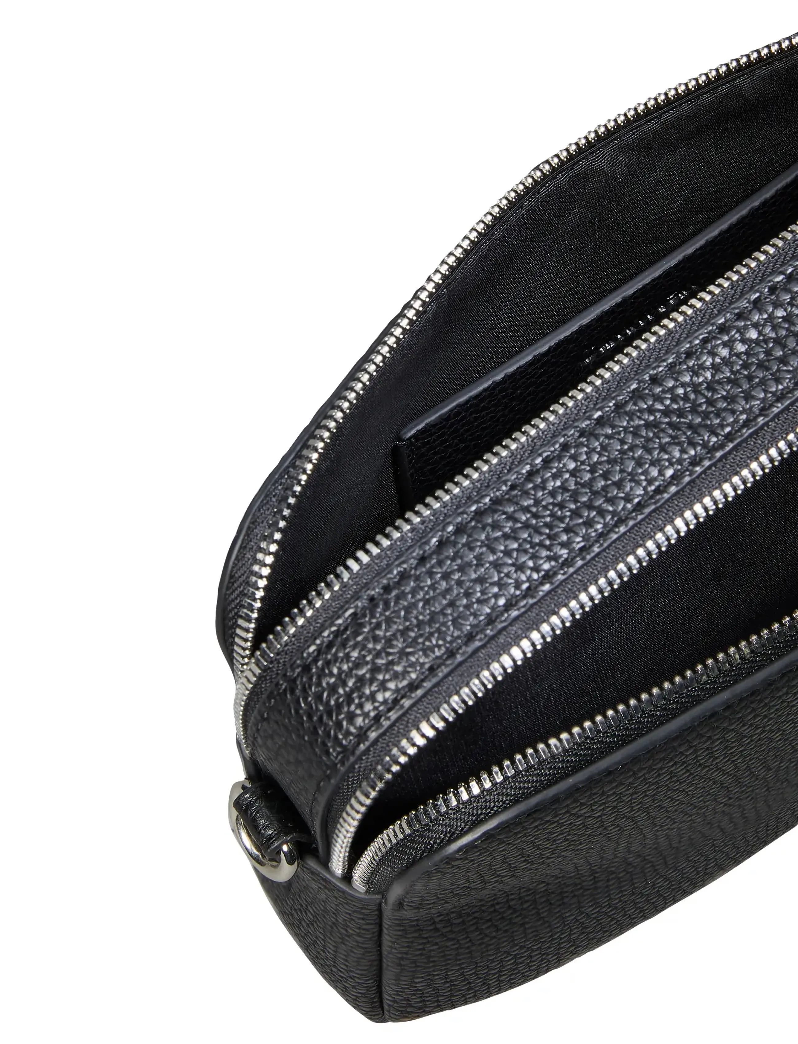Calvin Klein - WEBBING 2X STRAP CAMERA BAG - shoulder bags - black shiny nickel - 2
