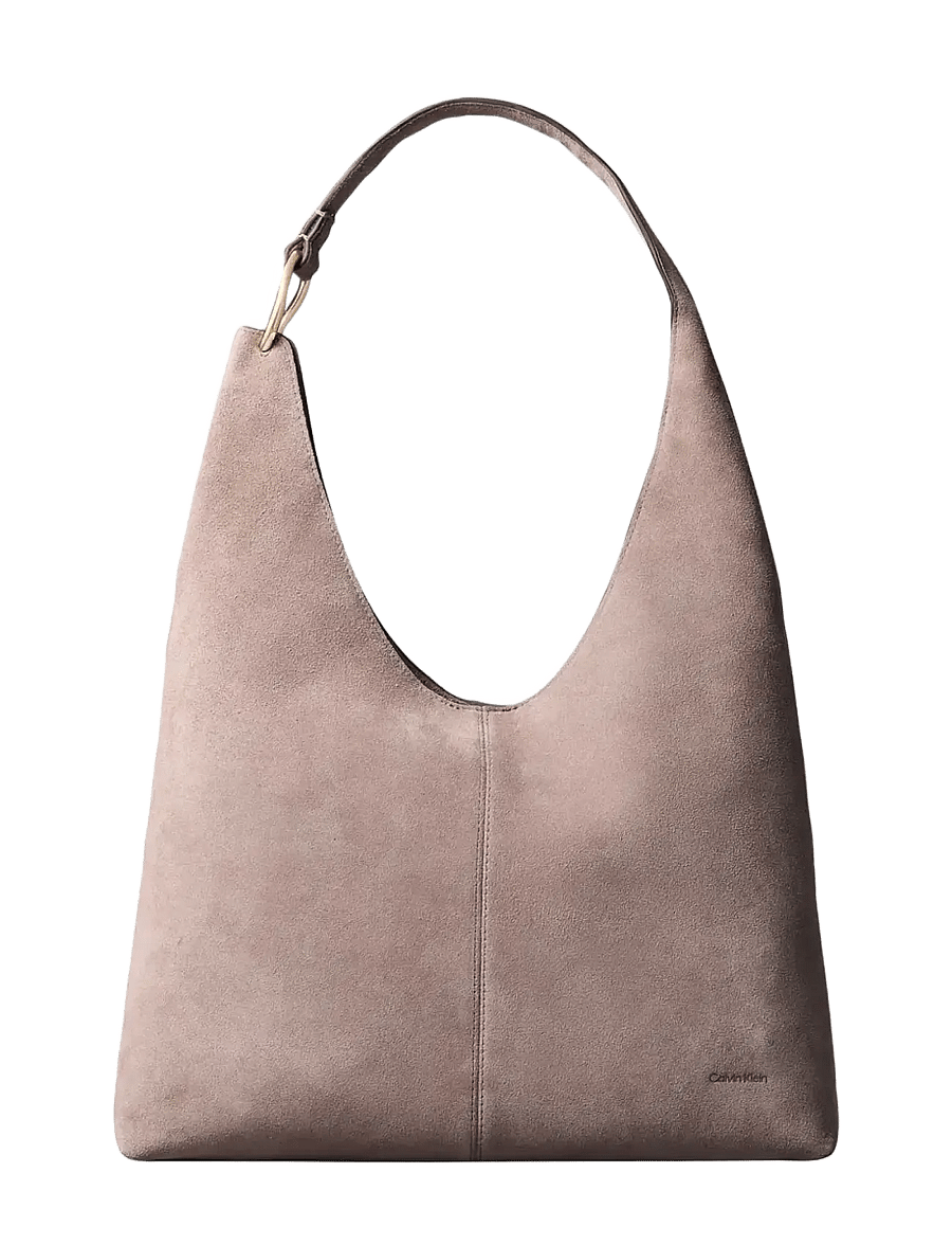 Calvin Klein - SLOUCHY SUEDELARGE SHOULDER BAG - shoulder bags - moonstruck suede - 1