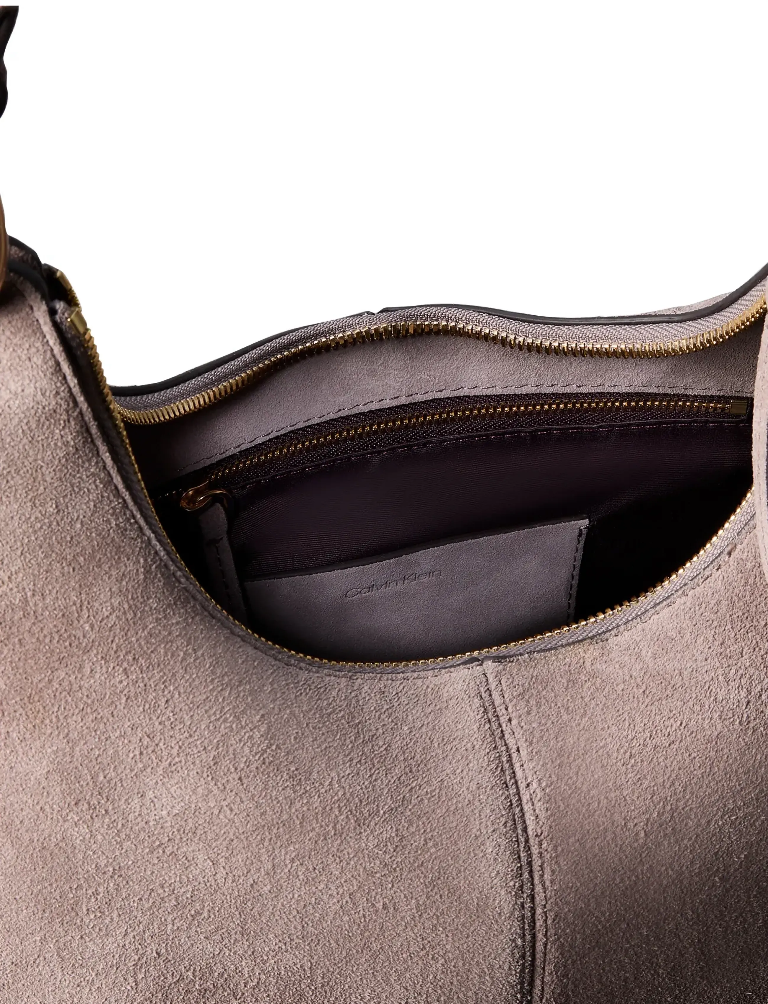 Calvin Klein - SLOUCHY SUEDE SHOULDER BAG - shoulder bags - moonstruck suede - 3