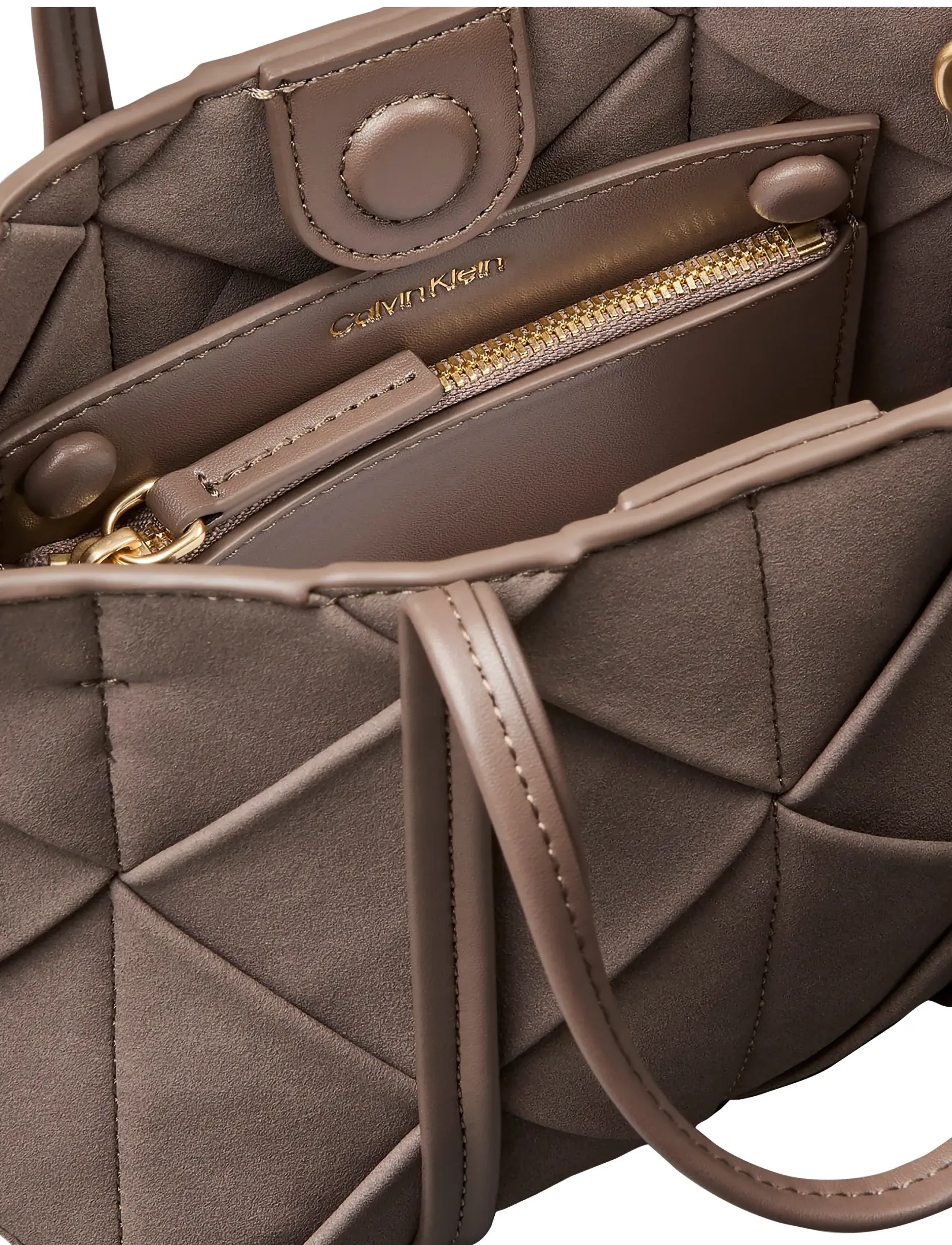 Calvin Klein - WOVEN SUEDED SHOULDER BAG - moonstruck suede - 2