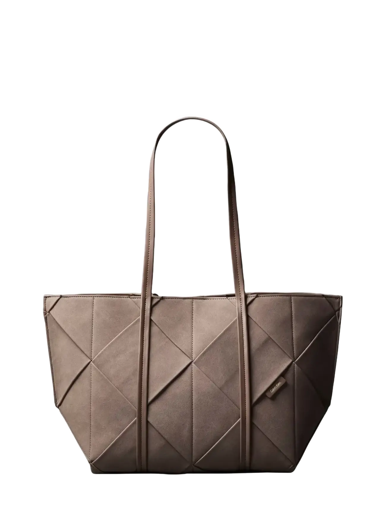 Calvin Klein WOVEN SUEDED CARRYALL - Shopper & Tote Bags - MOONSTRUCK SUEDE / brown